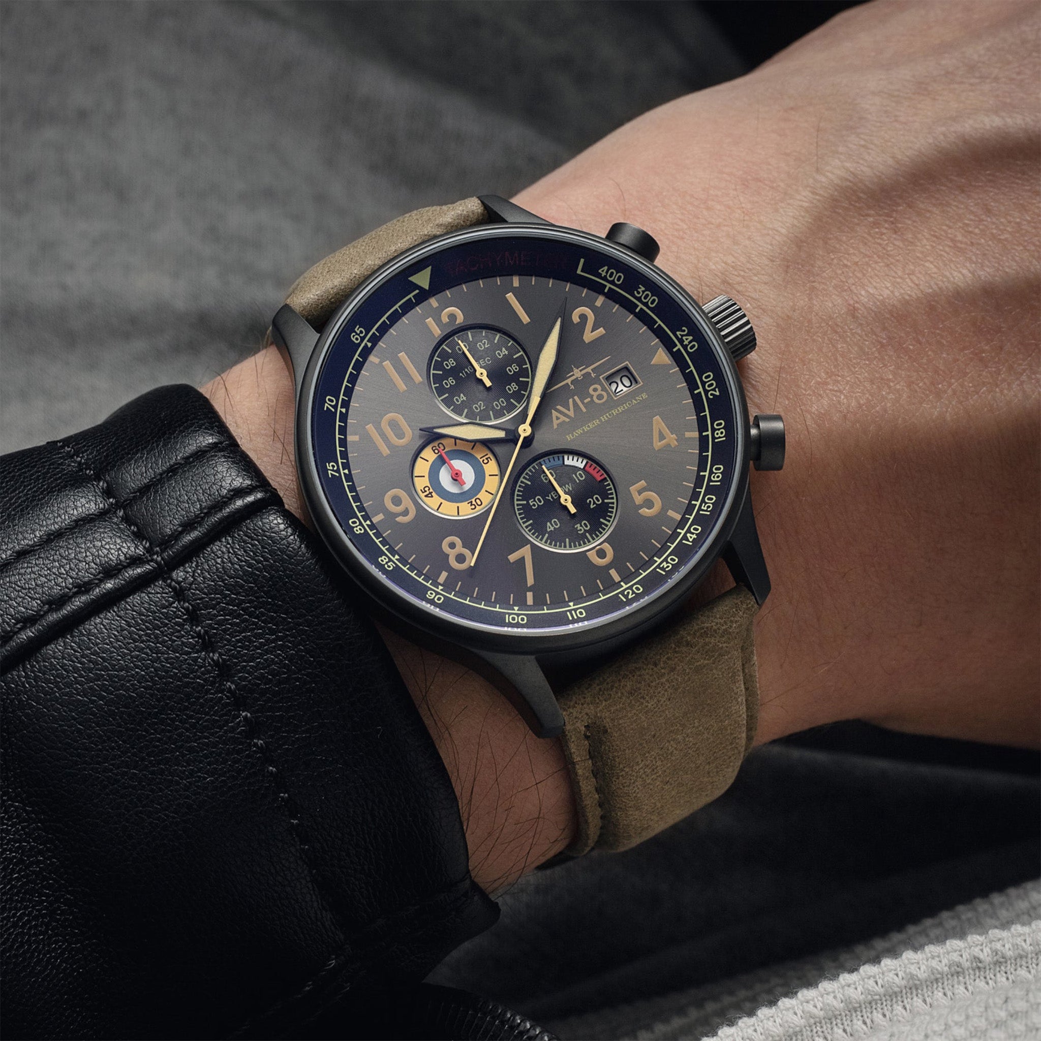 Hawker Hurricane Classic Chronograph | 43.5 mm | Dark Earth