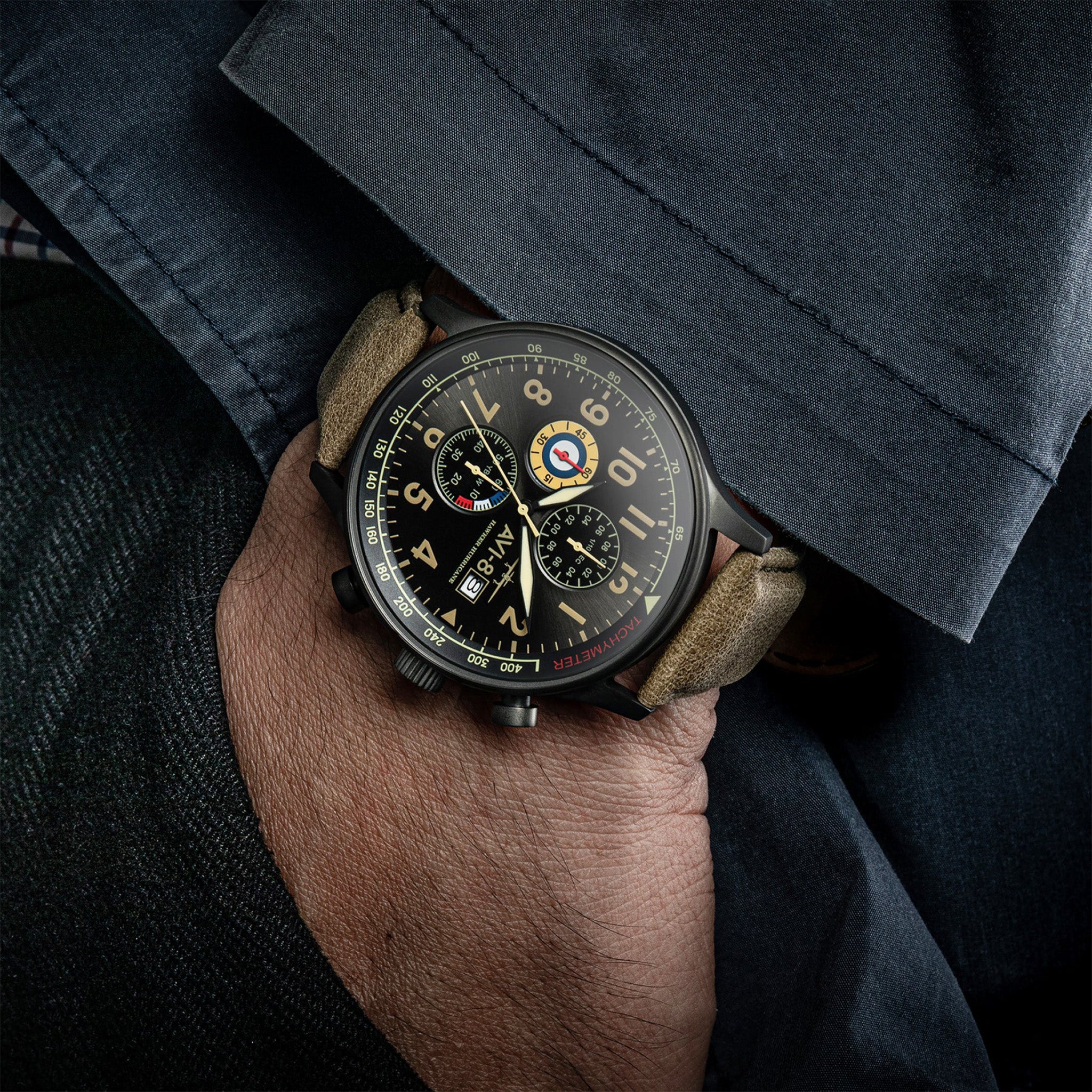 Hawker Hurricane Classic Chronograph | 43.5 mm | Dark Earth