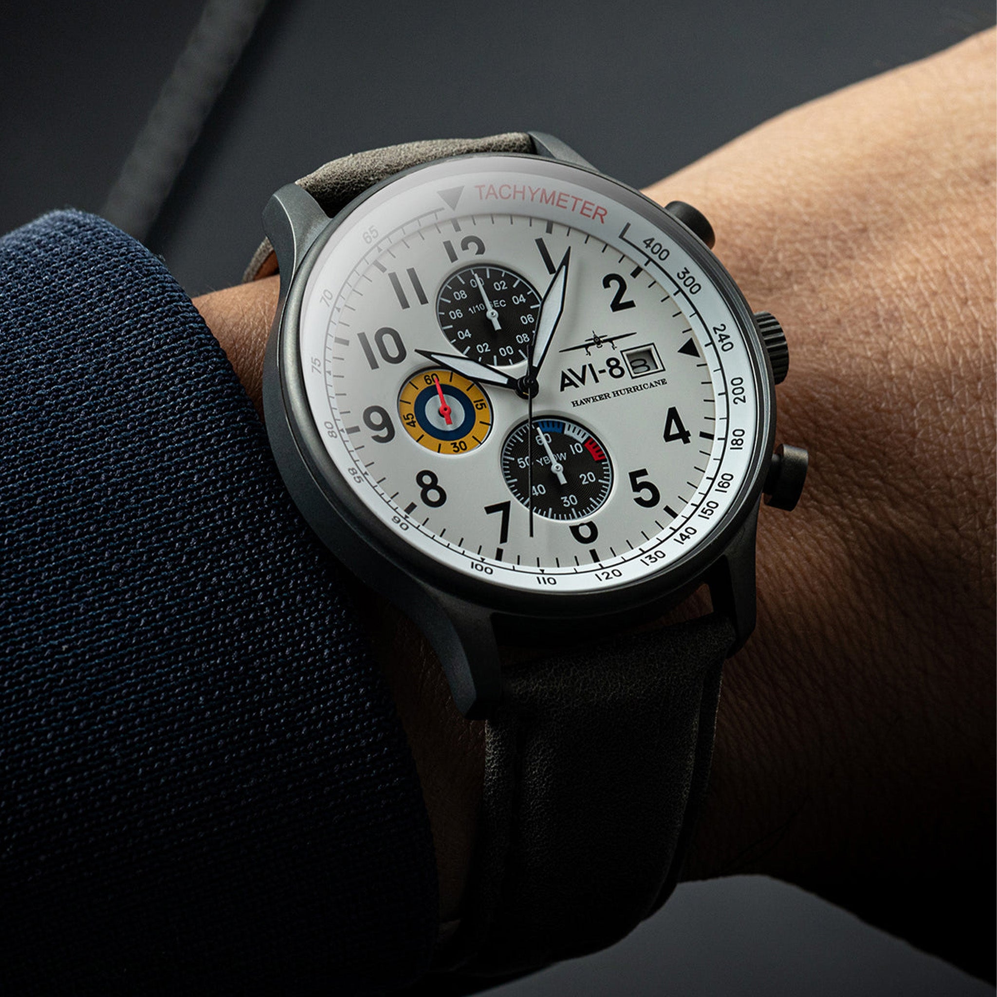 Hawker Hurricane Classic Chronograph | 43.5 mm | Ivory Grayscale