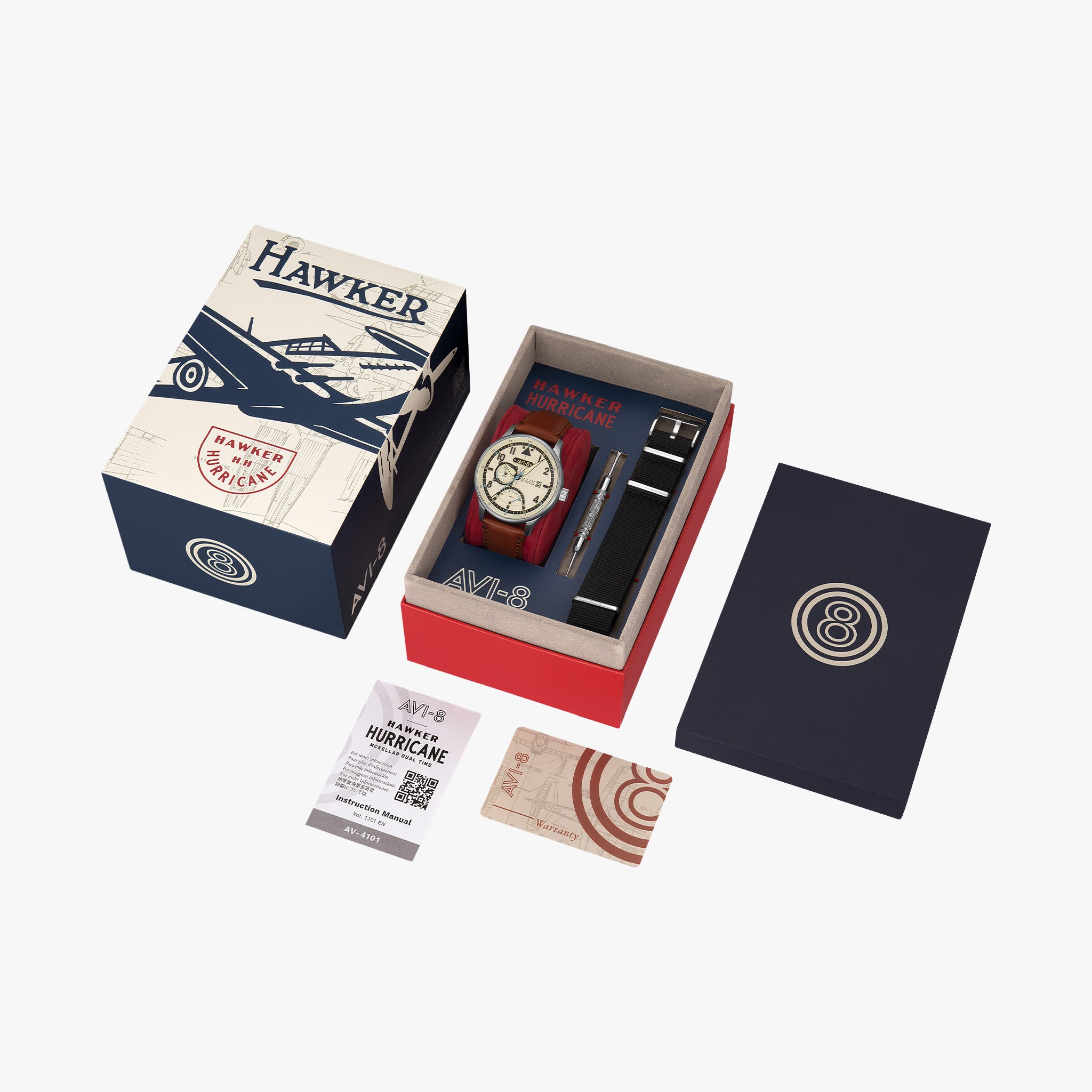 Hawker Hurricane McKellar Dual Time | 44mm | Brown Beige