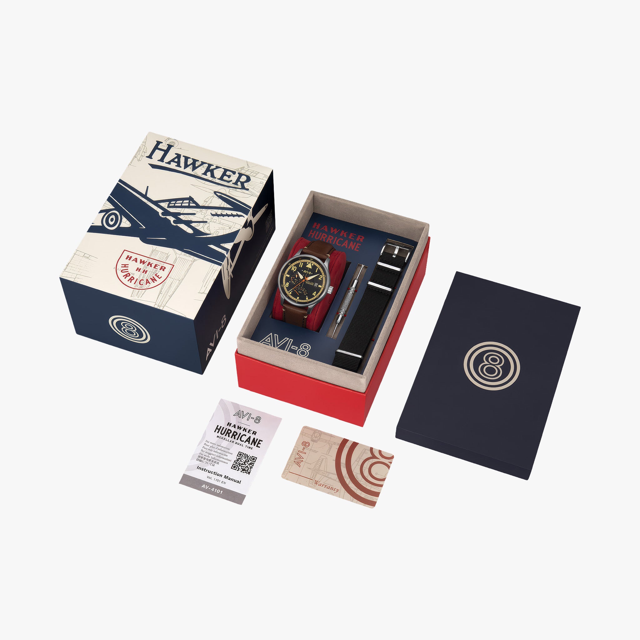 Hawker Hurricane McKellar Dual Time | 44mm | Metropolis Black