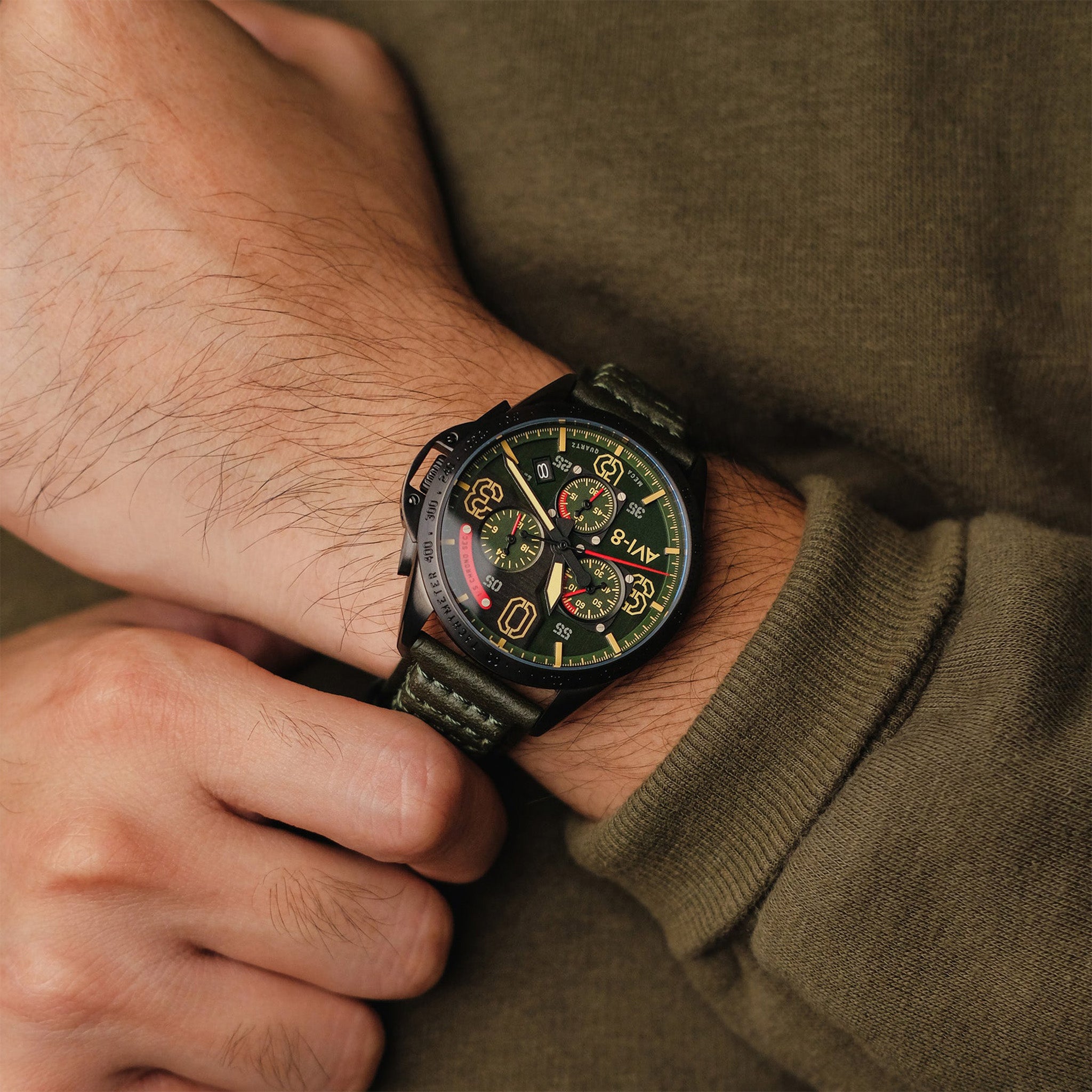 P-51 Mustang Blakeslee Chronograph | 43 mm | Leaf Green