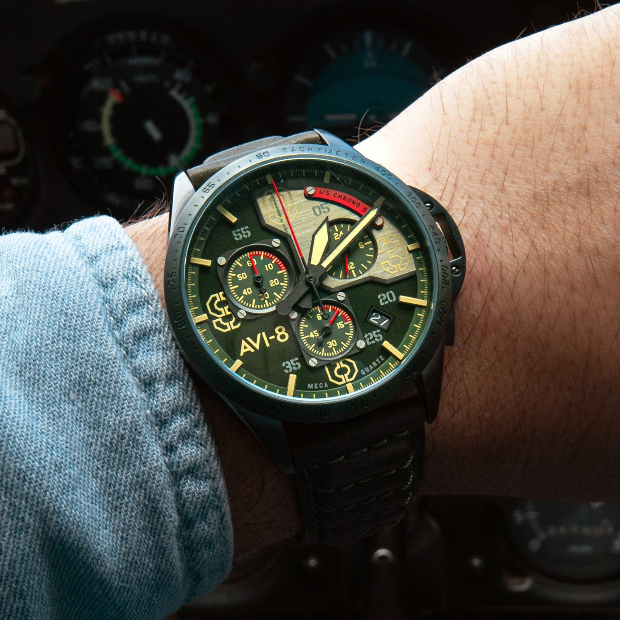 P-51 Mustang Blakeslee Chronograph | 43 mm | Leaf Green