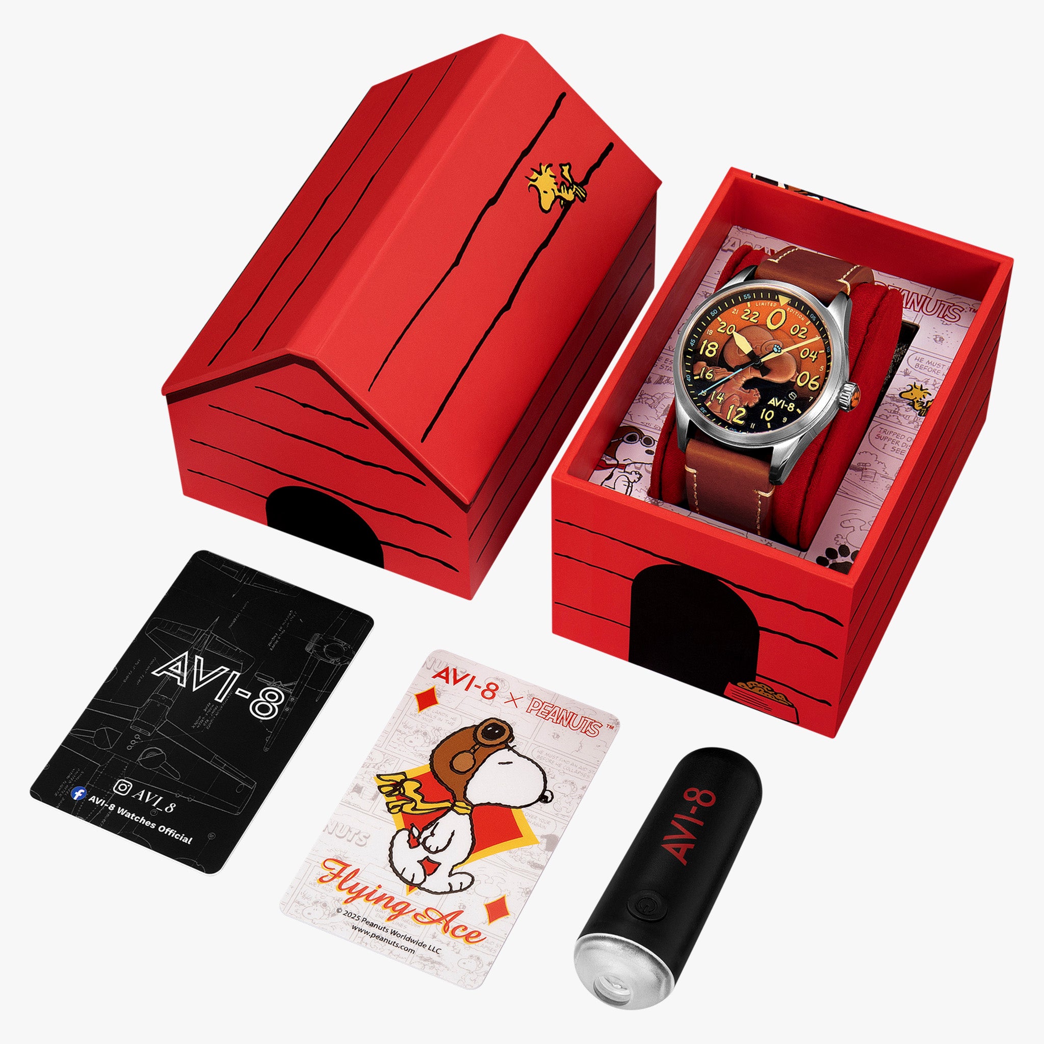 Spitfire Peanuts Snoopy Flying Ace 24 Hour Automatic Limited Edition | 42 mm | Burnt Orange