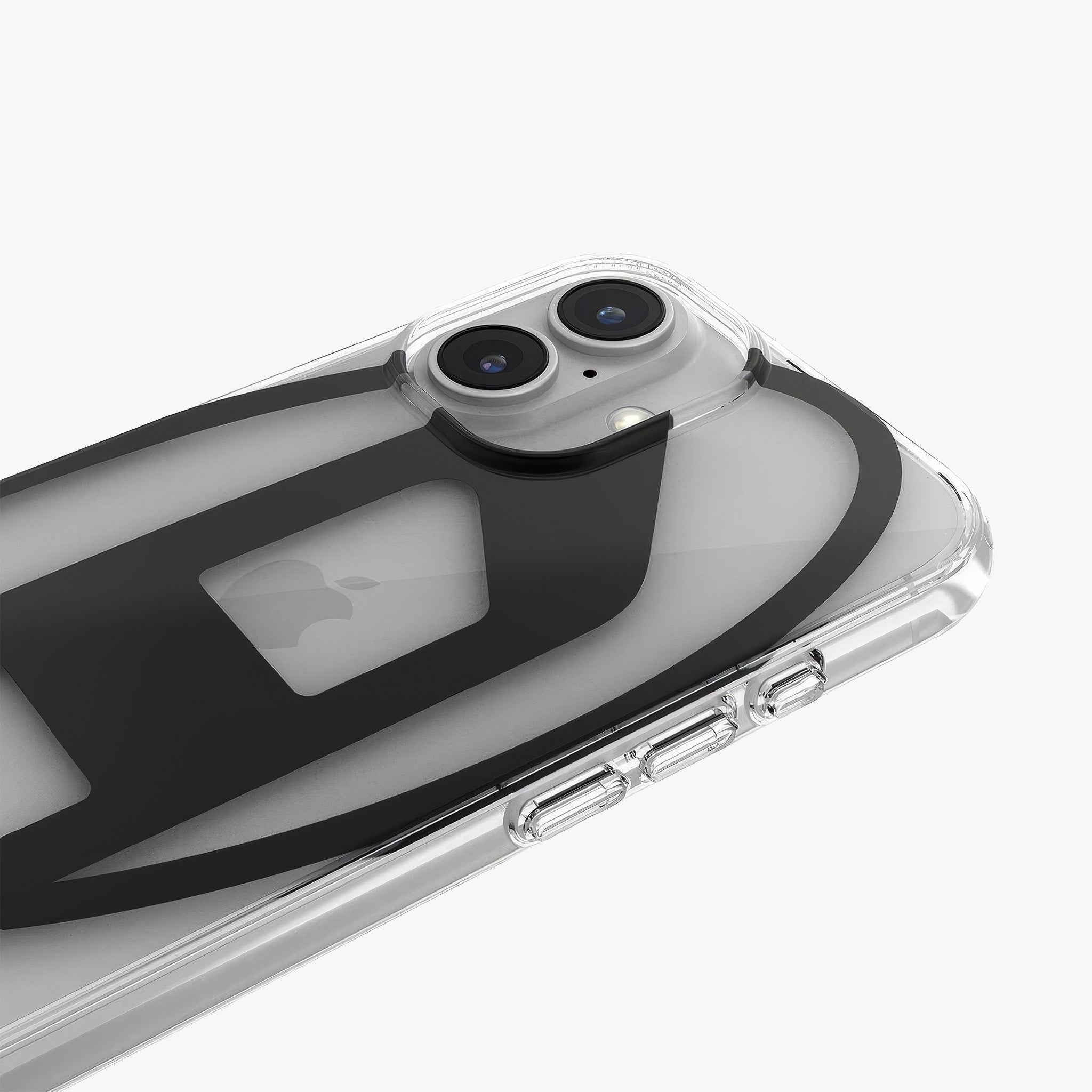 iPhone 16 Oval D Mirror Şeffaf Kılıf | Şeffaf/Siyah