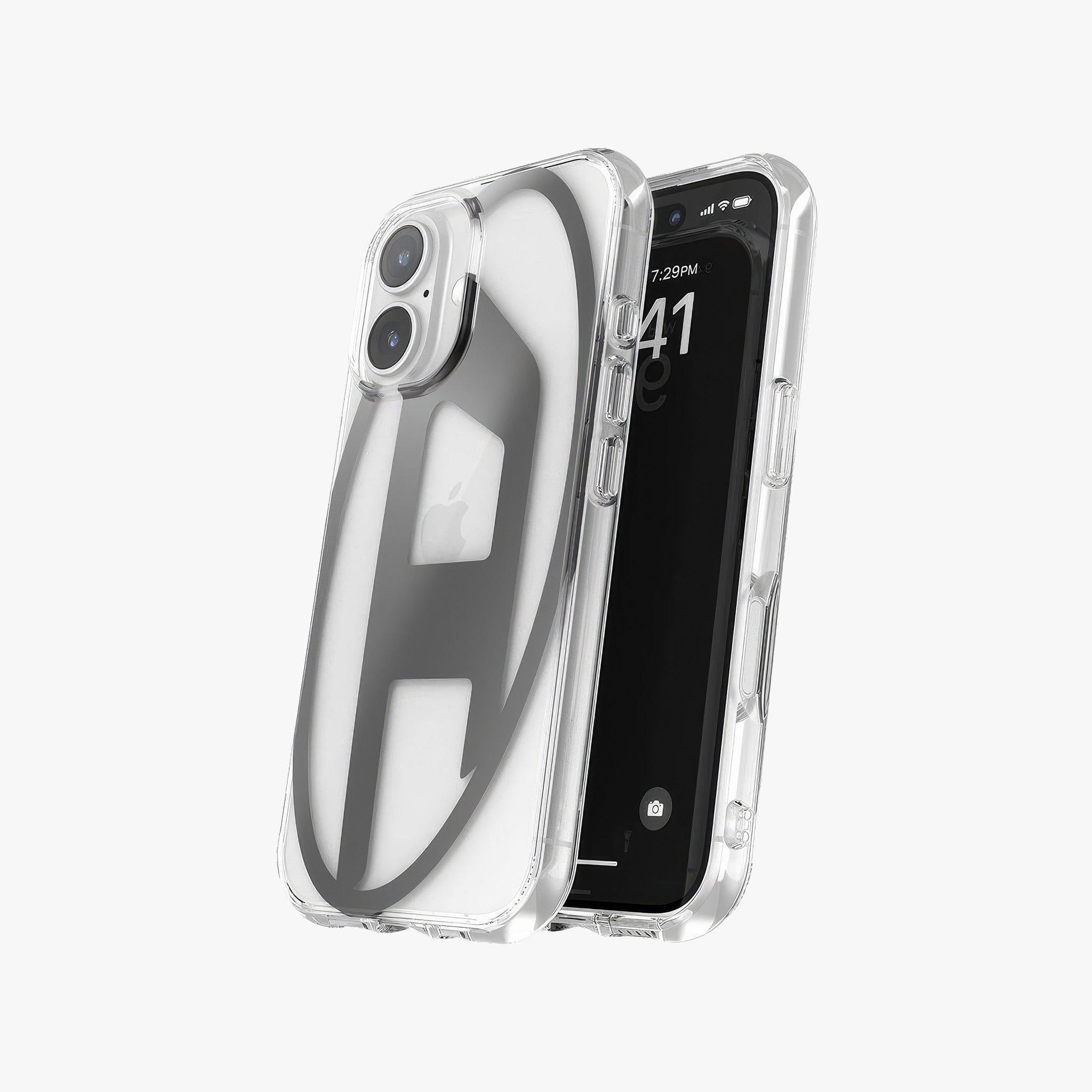 iPhone 16 Oval D Mirror Şeffaf Kılıf | Şeffaf/Siyah