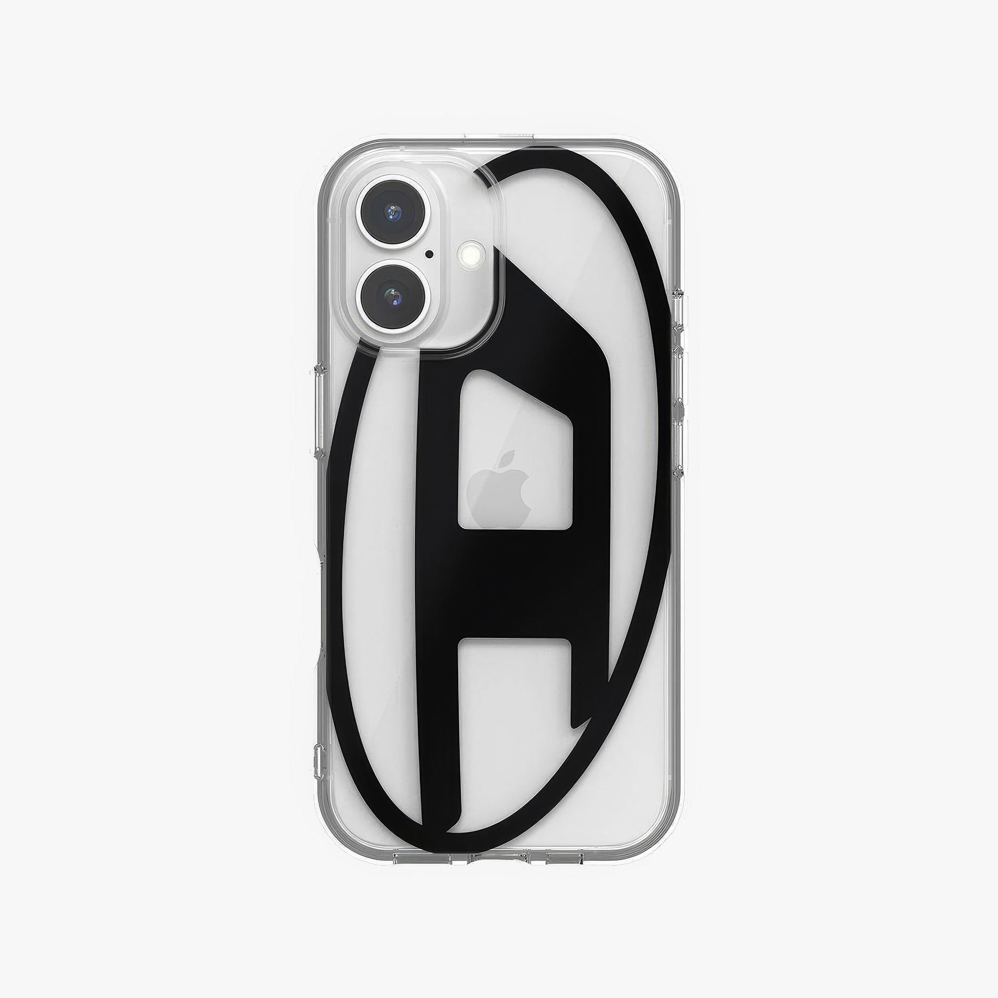 iPhone 16 Oval D Mirror Şeffaf Kılıf | Şeffaf/Siyah