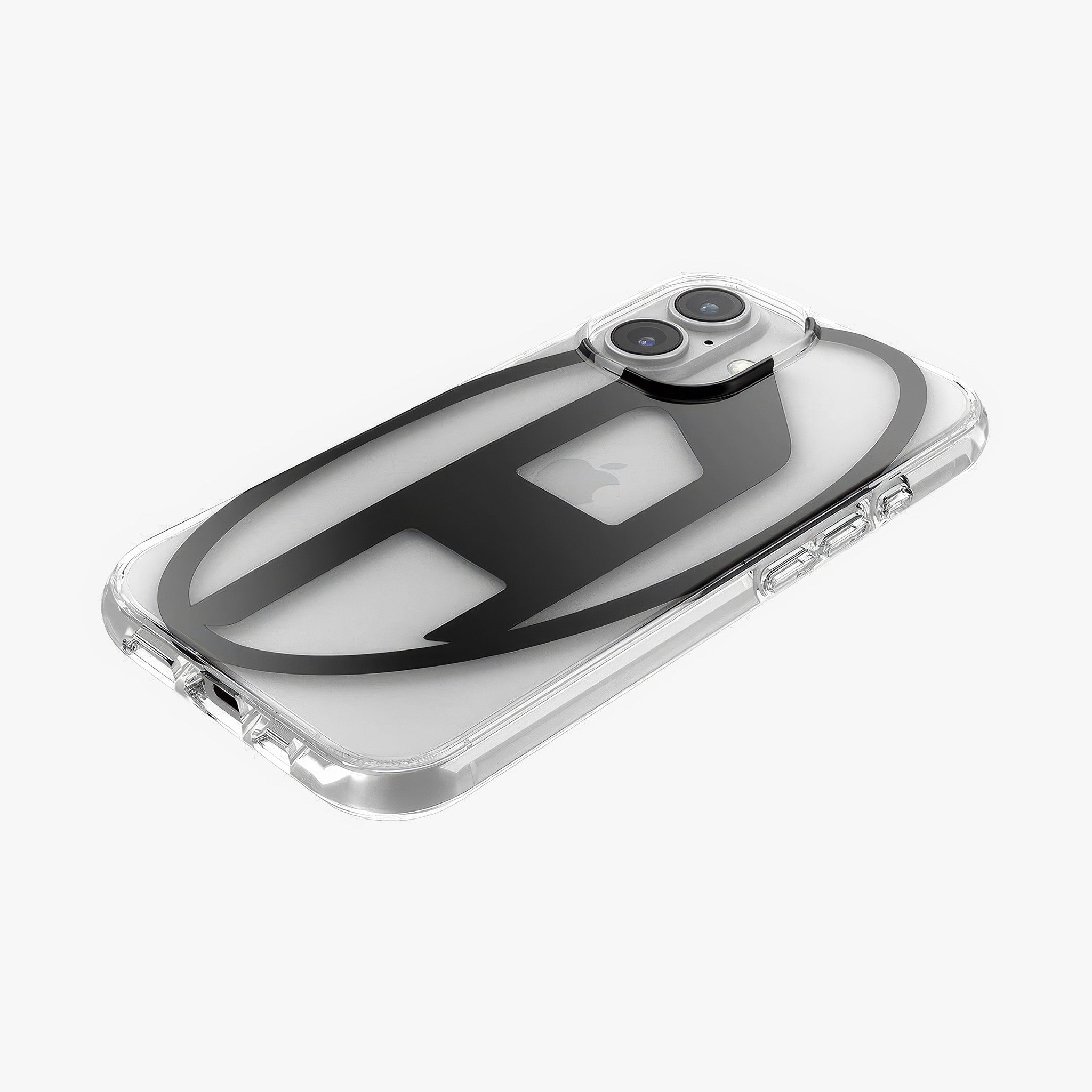 iPhone 16 Oval D Mirror Şeffaf Kılıf | Şeffaf/Siyah