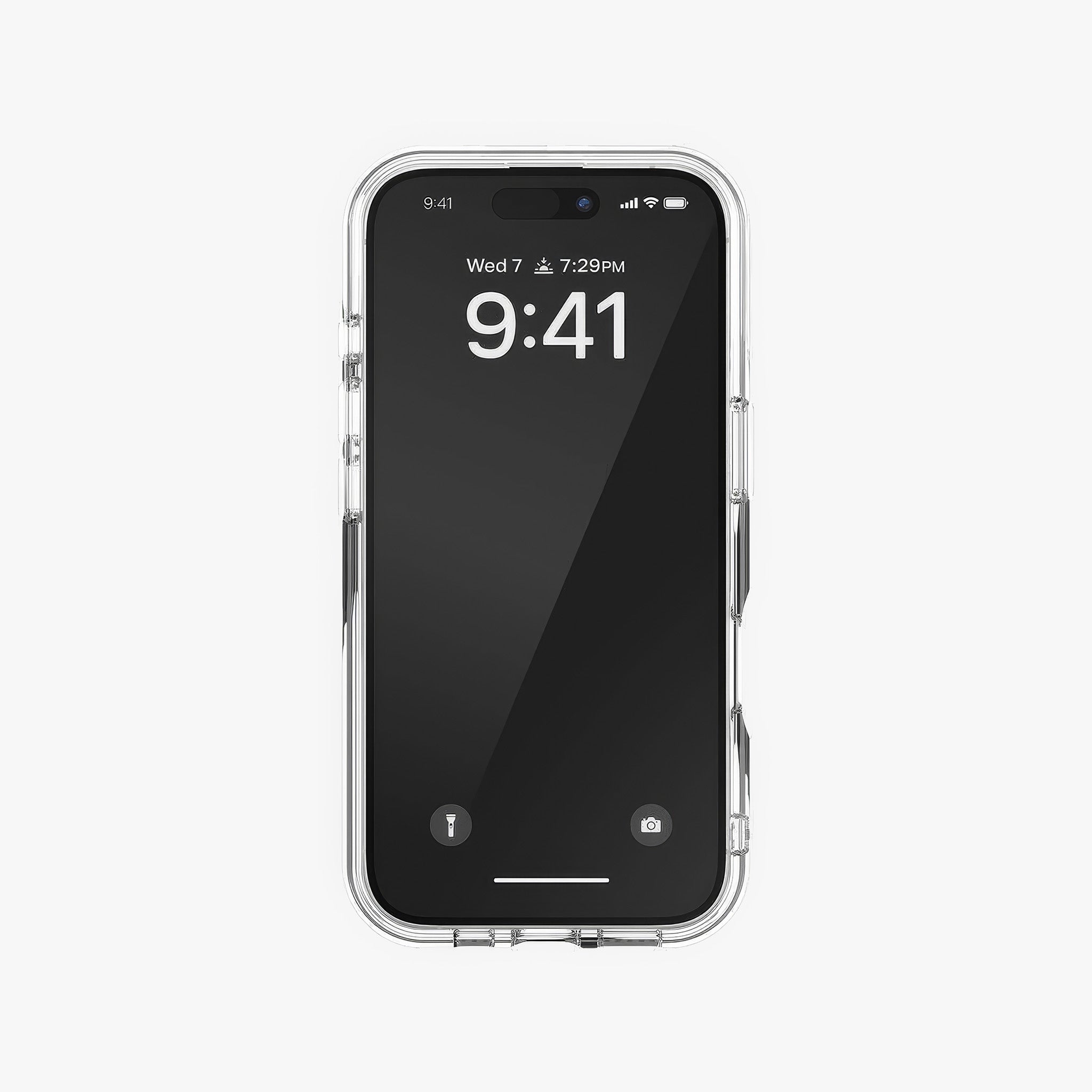 iPhone 16 Oval D Mirror Şeffaf Kılıf | Şeffaf/Siyah