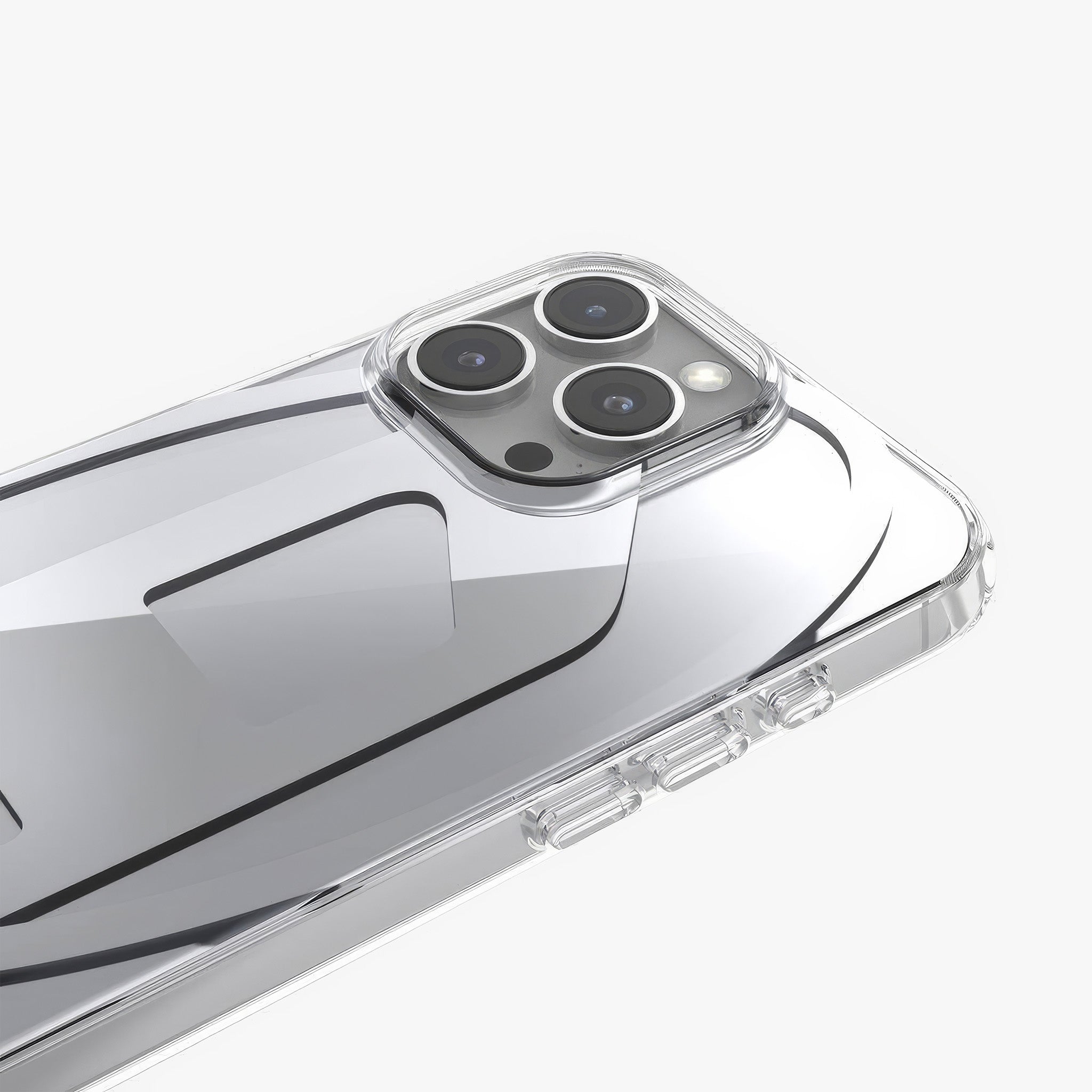 iPhone 16 Pro Max Oval D Aynalı Mirror Kılıf | Gümüş
