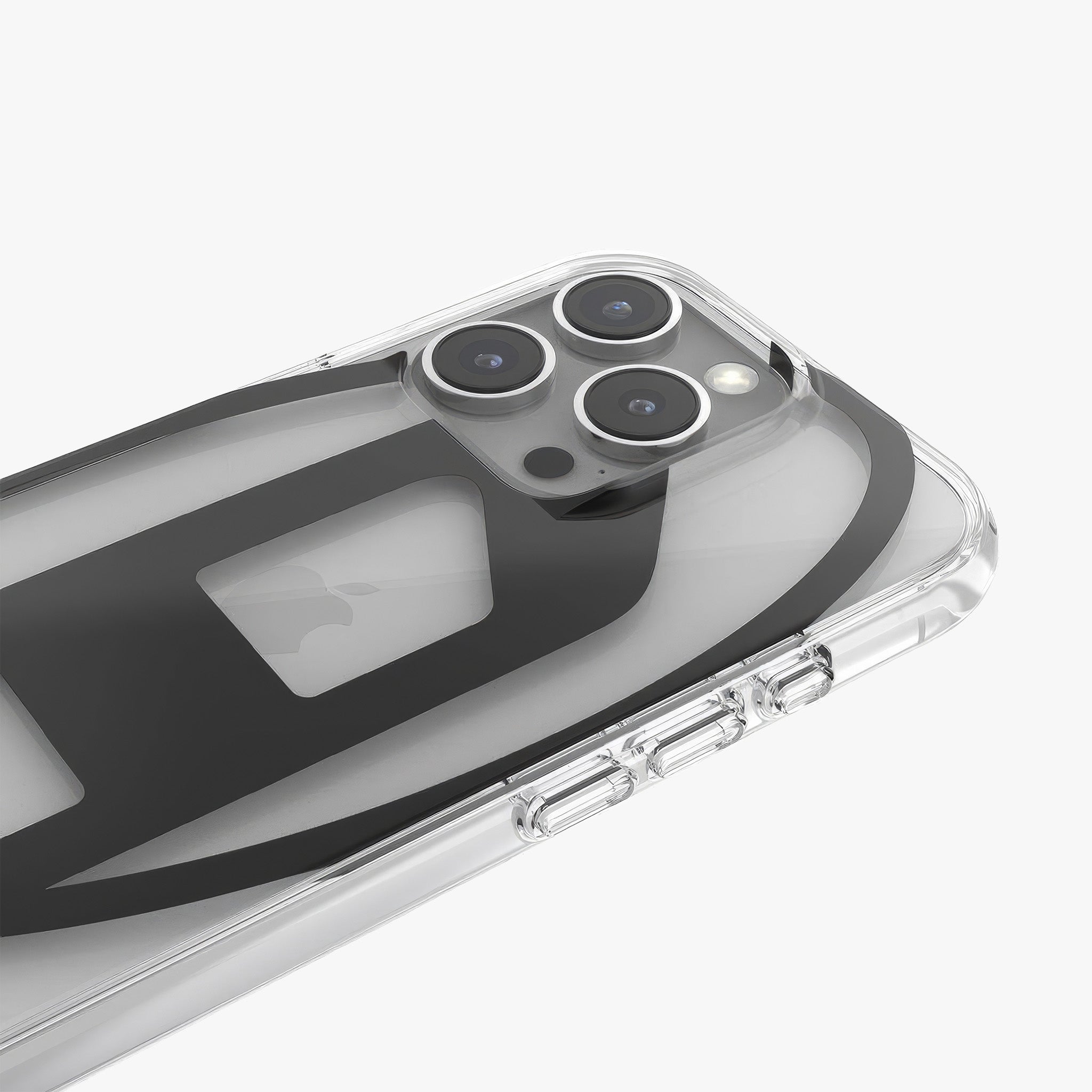 iPhone 16 Pro Oval D Mirror Şeffaf Kılıf | Şeffaf/Siyah