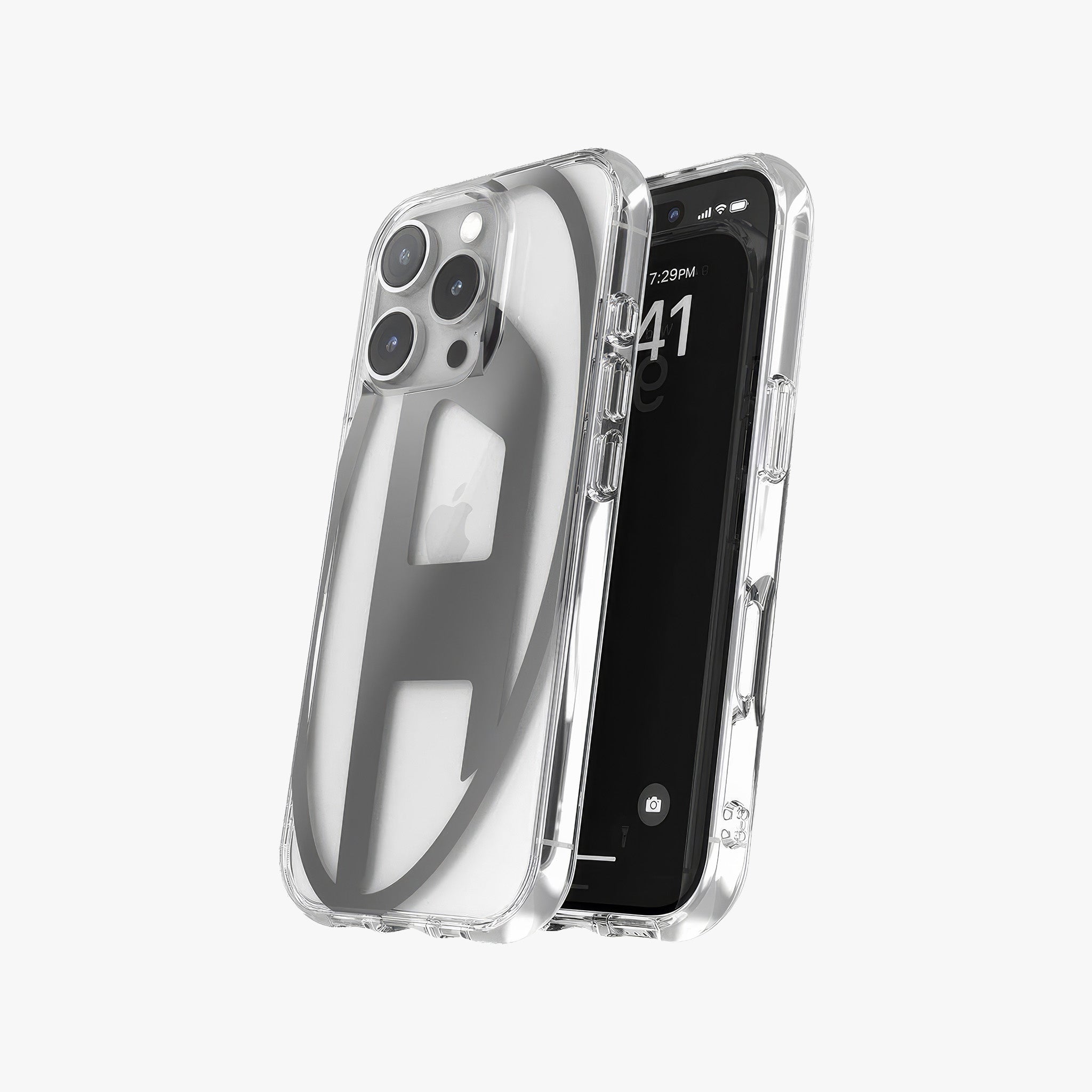 iPhone 16 Pro Oval D Mirror Şeffaf Kılıf | Şeffaf/Siyah