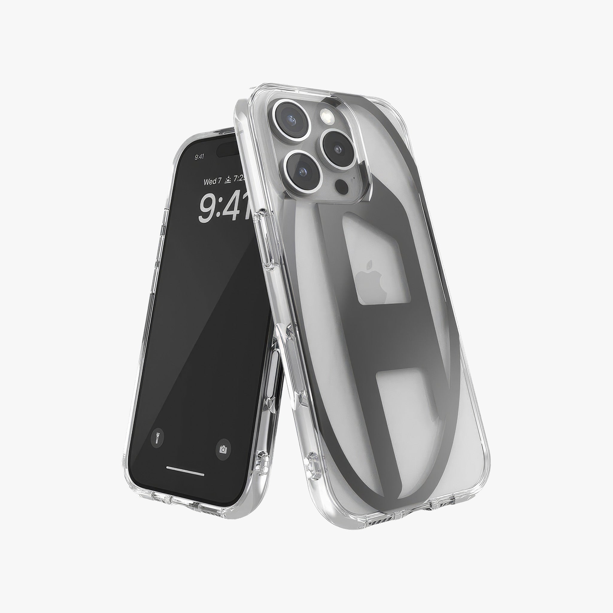 iPhone 16 Pro Oval D Mirror Şeffaf Kılıf | Şeffaf/Siyah