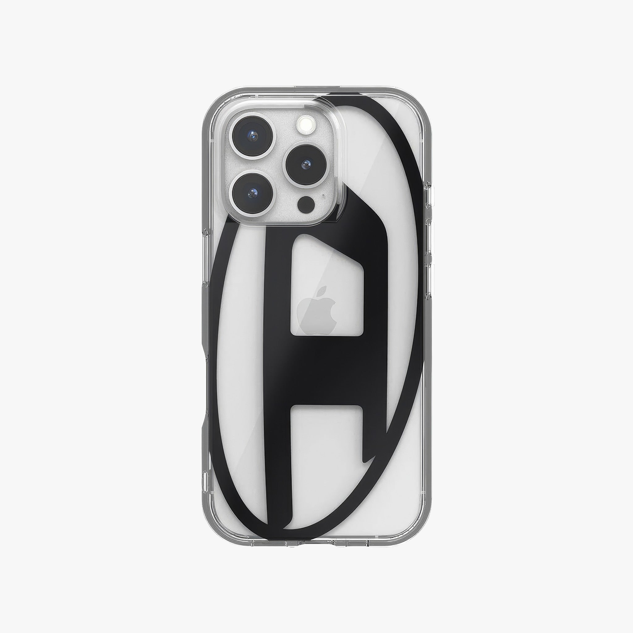 iPhone 16 Pro Oval D Mirror Şeffaf Kılıf | Şeffaf/Siyah