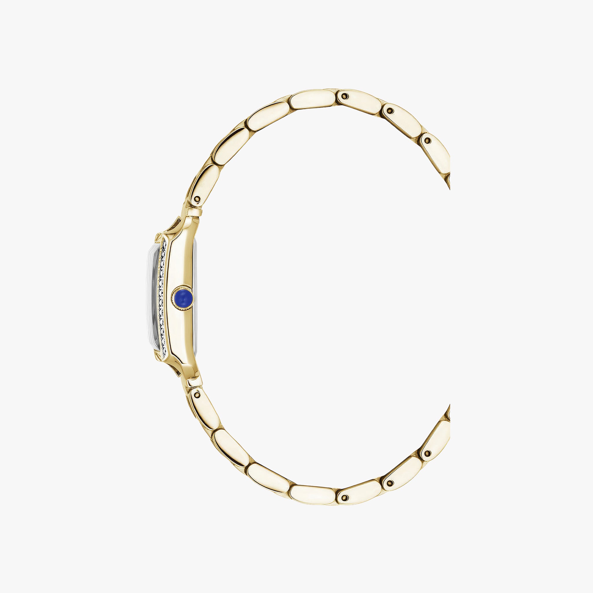 Emily | 22 x 19 mm | Gold-tone White dial with stones