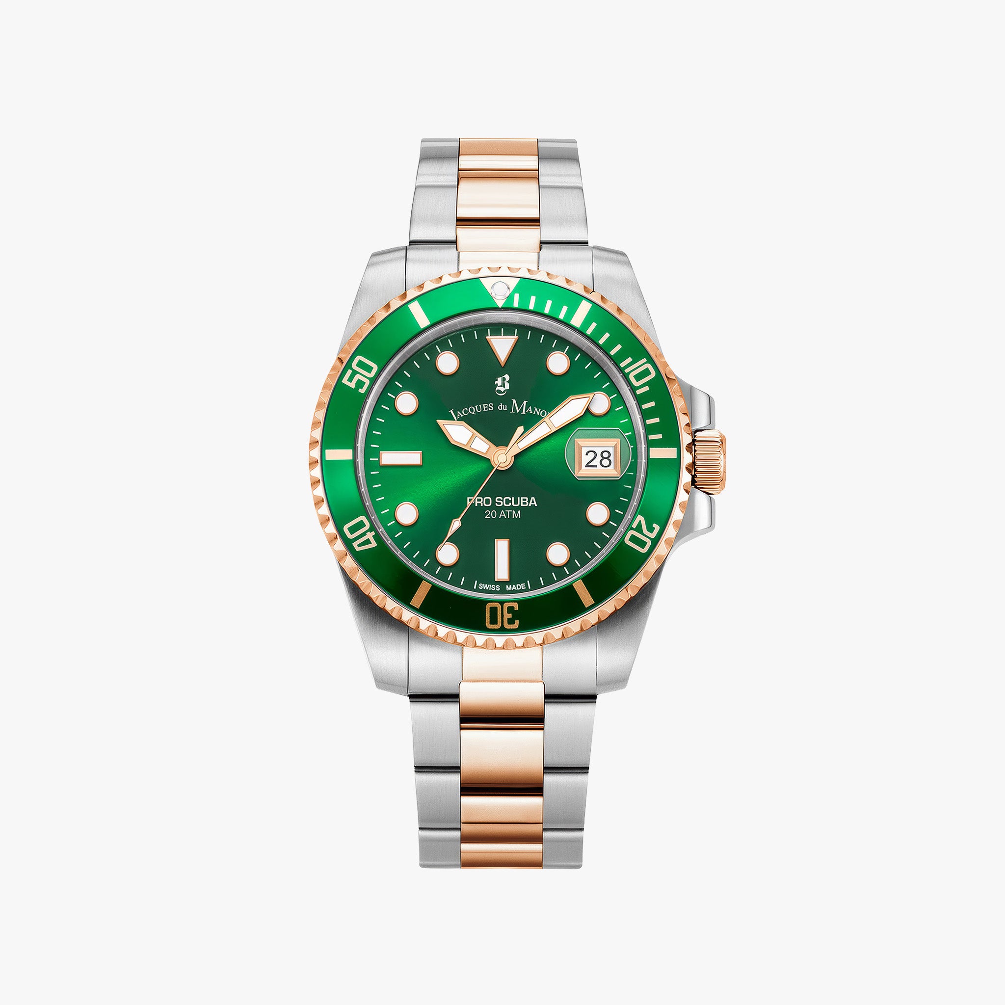 Pro Scuba | 43 mm | Silver-Rosegold Green dial
