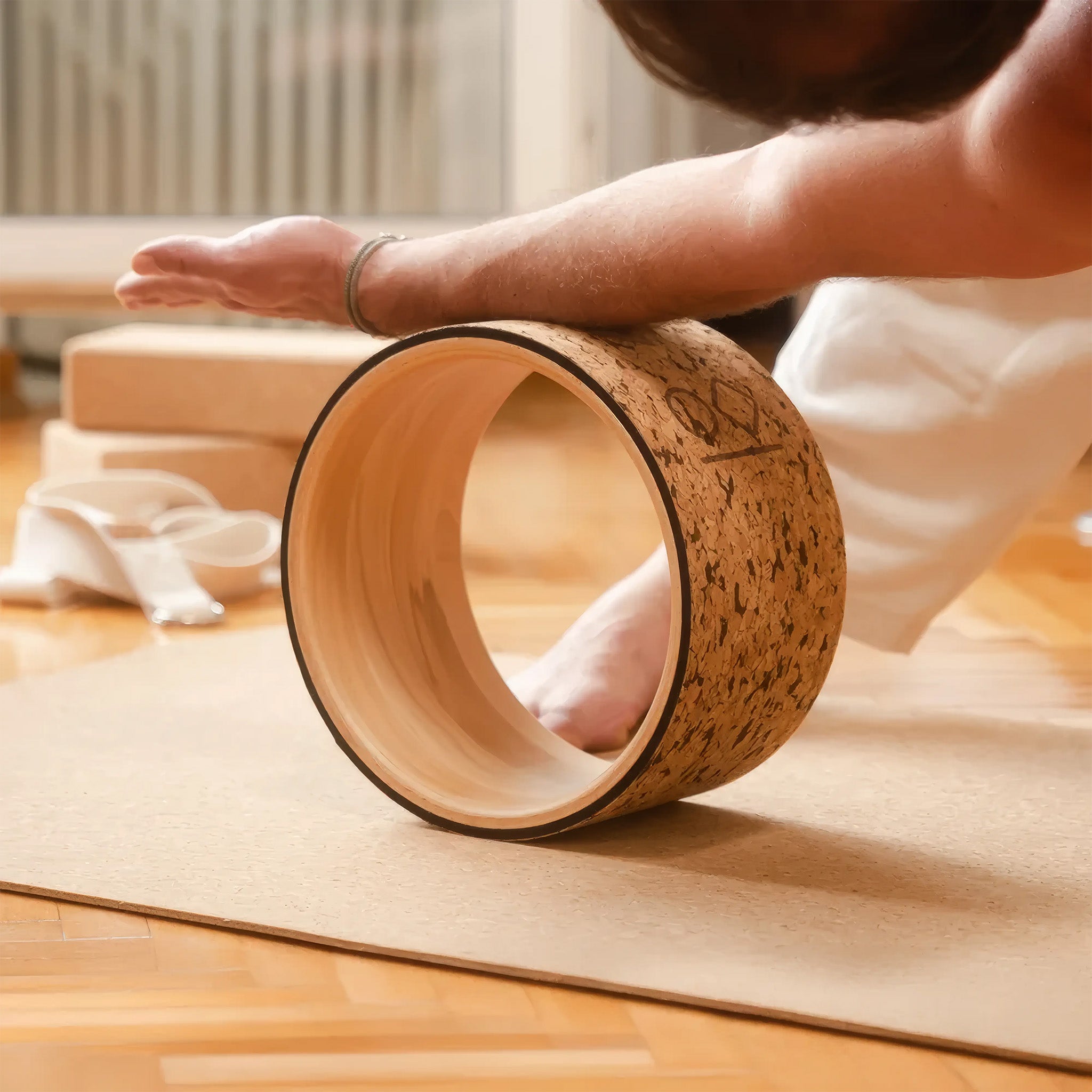 Mantar Kaplı Ahşap Yoga Çemberi | Küçük | 26cm