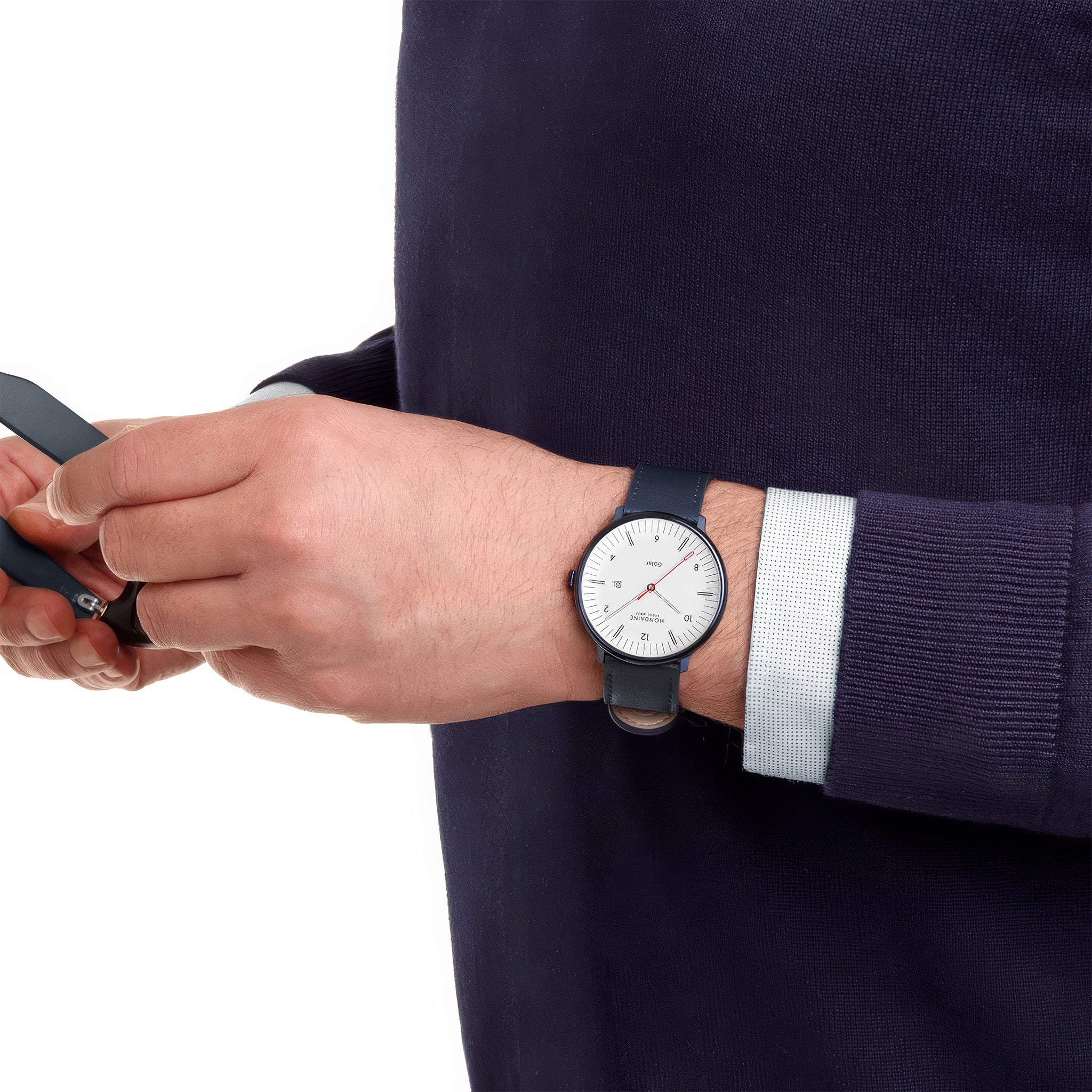 Doppio Solar | 41 mm | Blue Vegan Apple Leather