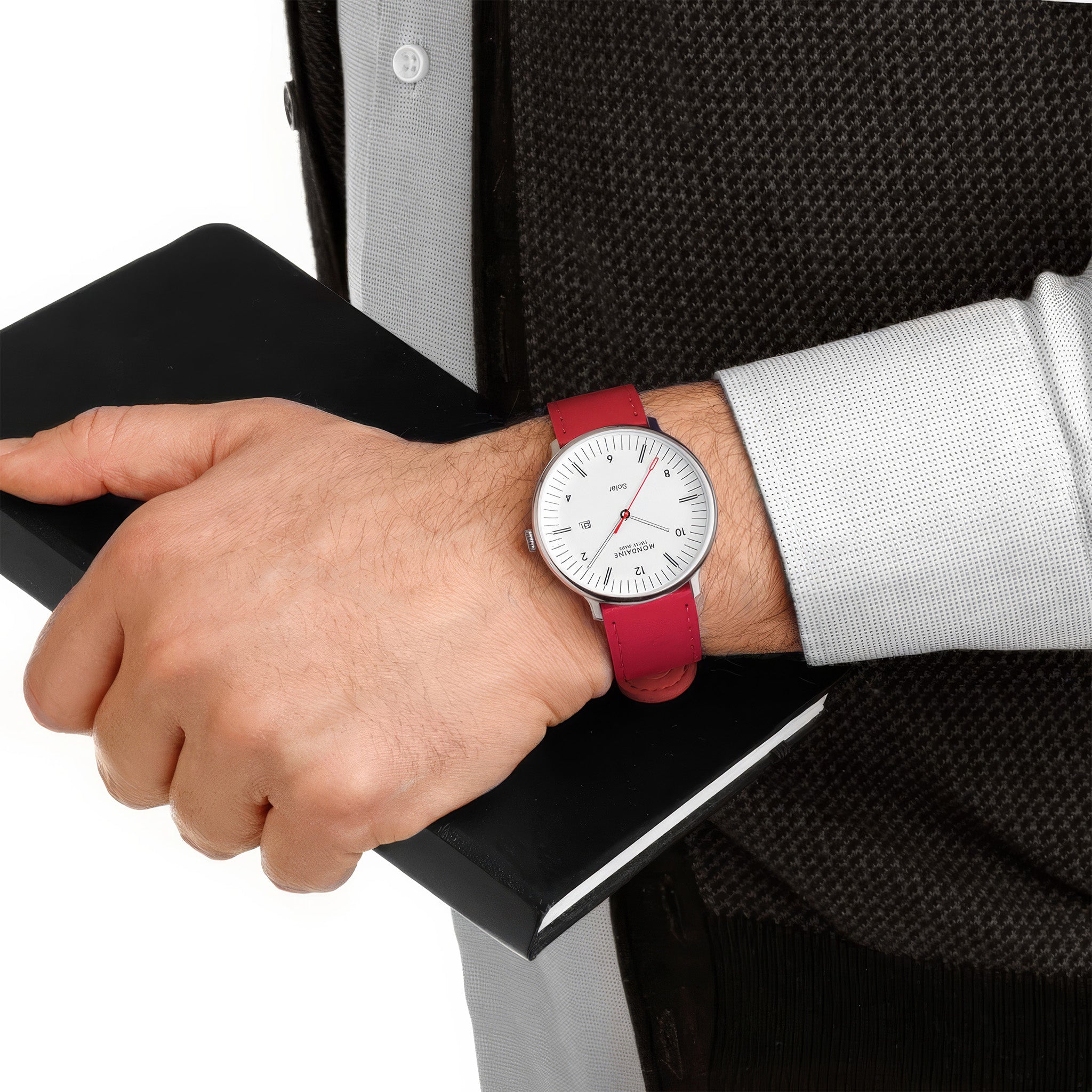 Doppio Solar | 41mm | Red Vegan Grape Leather