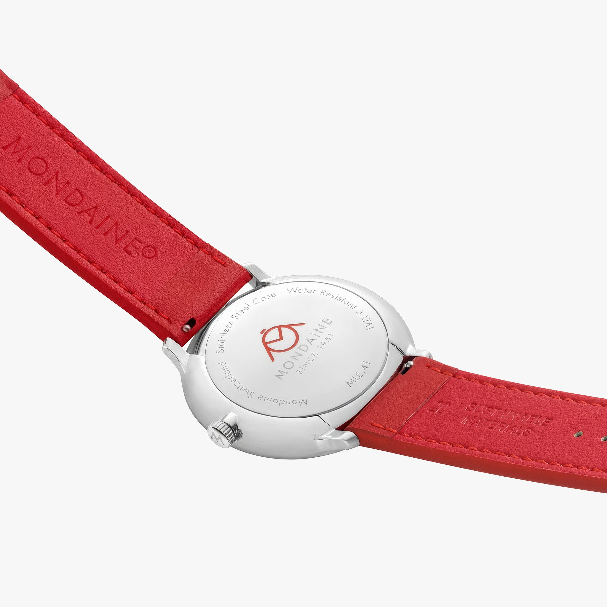 Doppio Solar | 41mm | Red Vegan Grape Leather