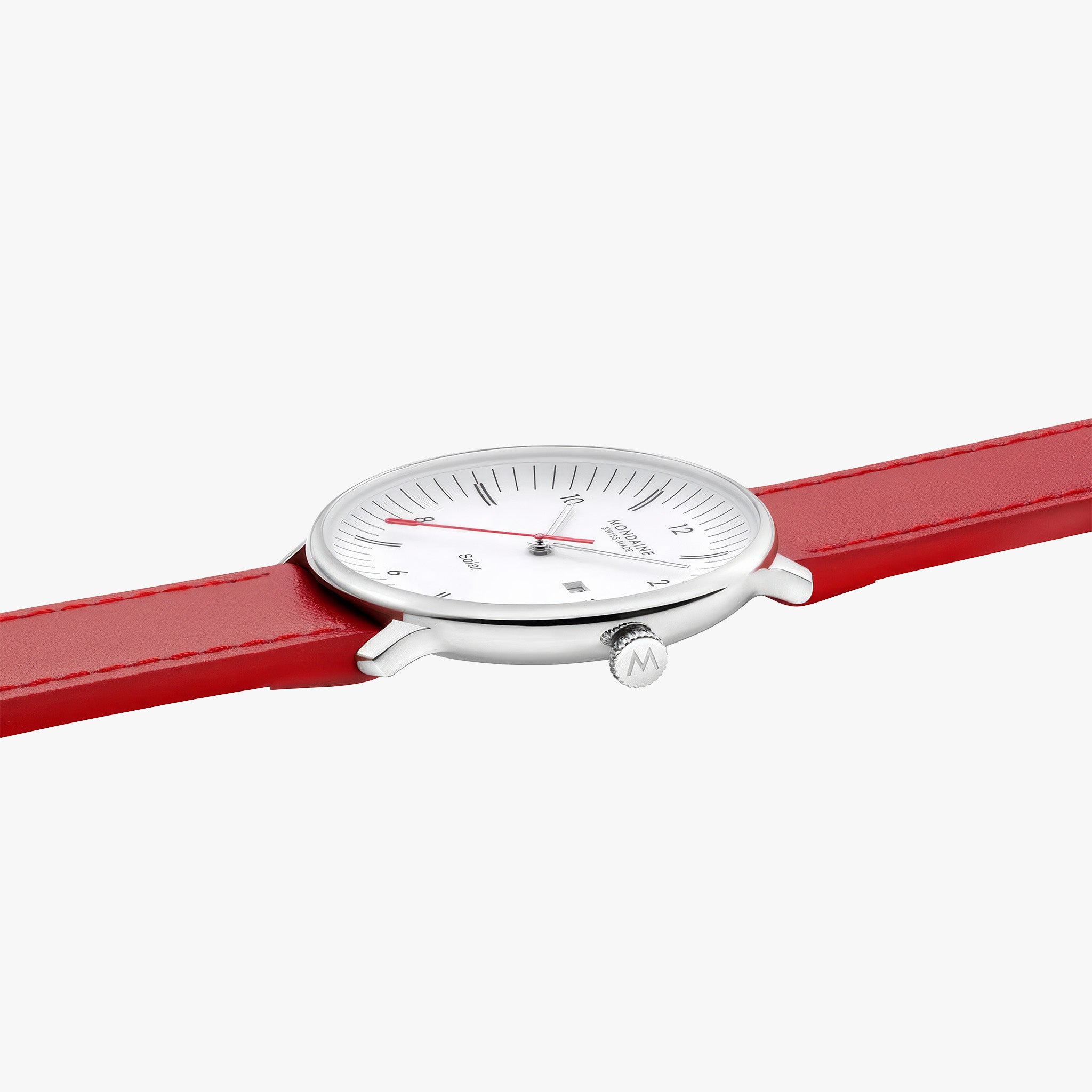 Doppio Solar | 41mm | Red Vegan Grape Leather