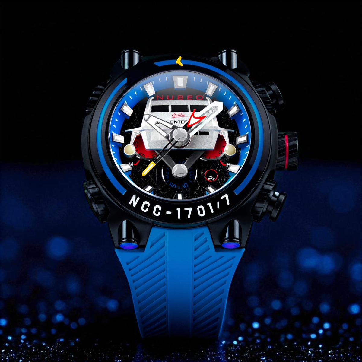 Deimos Chronograph Star Trek Galileo Limited Edition Erkek Kol Saati | 52 mm | Starship Blue