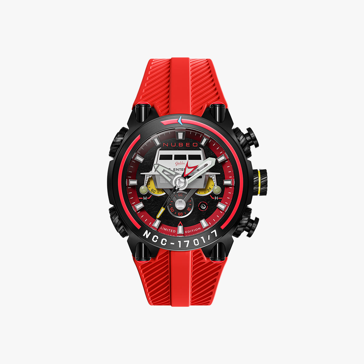 Deimos Chronograph Star Trek Galileo Limited Edition Erkek Kol Saati | 52 mm | Starship Red