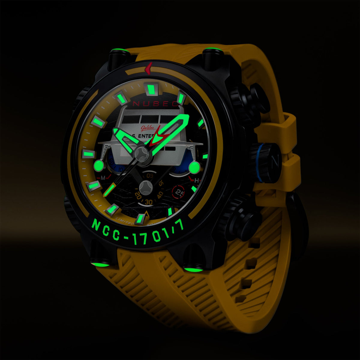 Deimos Chronograph Star Trek Galileo Limited Edition Erkek Kol Saati | 52 mm | Starship Yellow