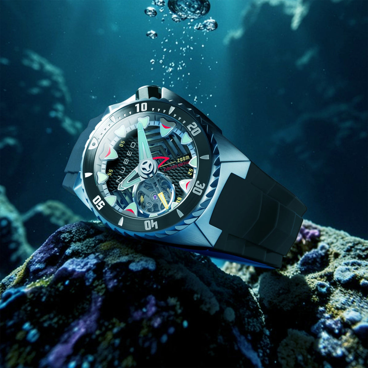 Megalodon Automatic Limited Edition Erkek Kol Saati | 44 mm | Predator Black