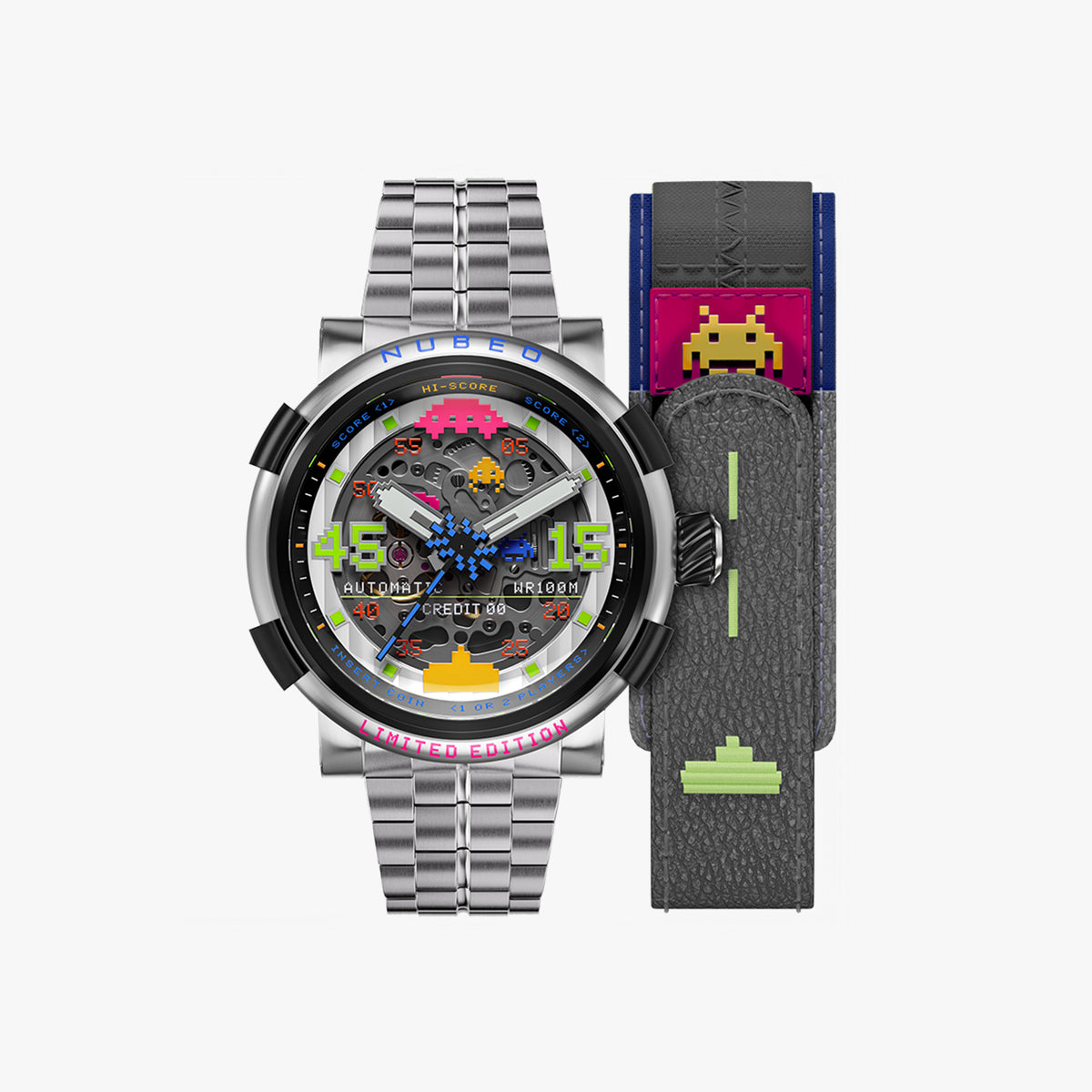 Orion Automatic Space Invaders Limited Edition Erkek Kol Saati | 50 mm | Photon Silver