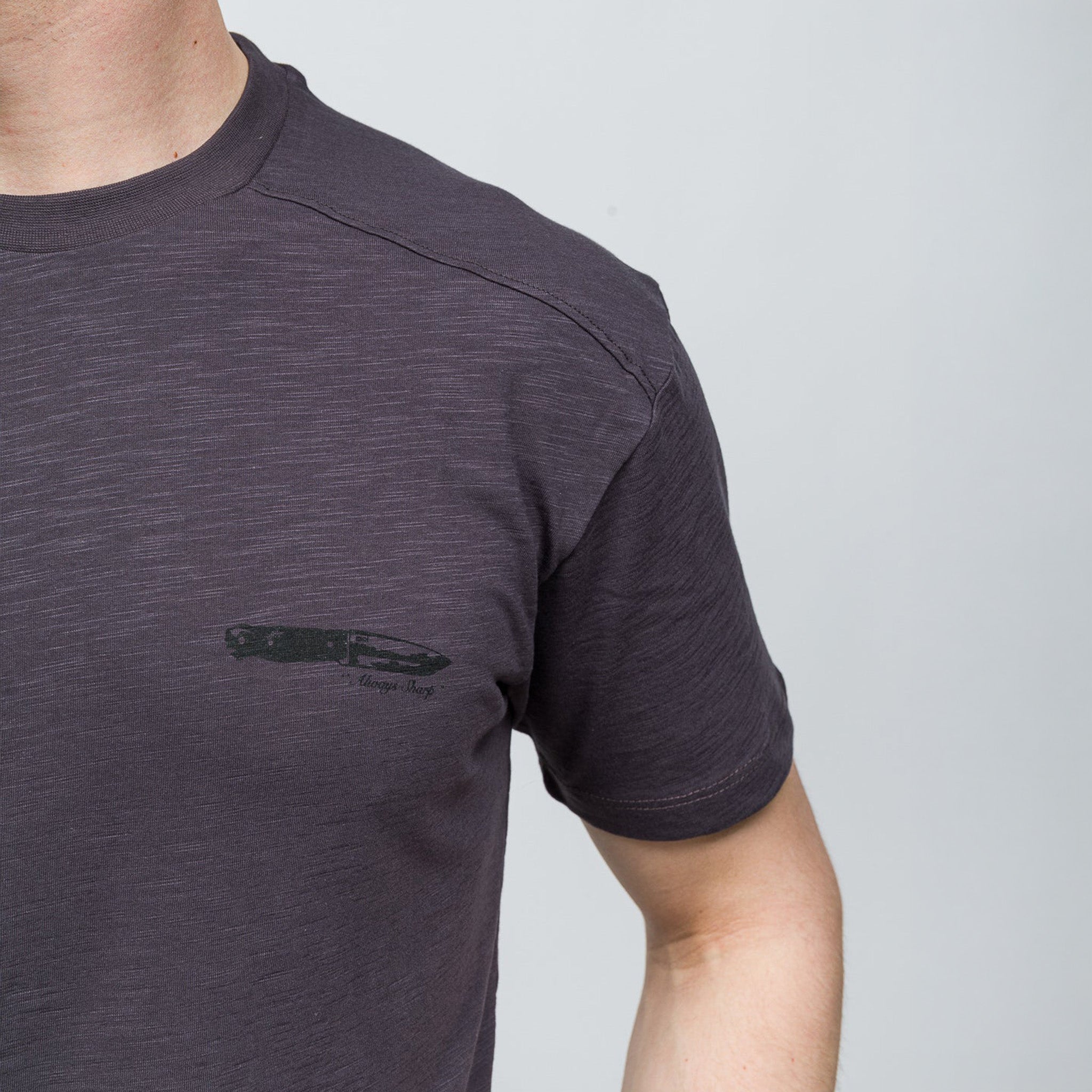 Bushcraft T-Shirt %100 Pamuk Printed | Antrasit