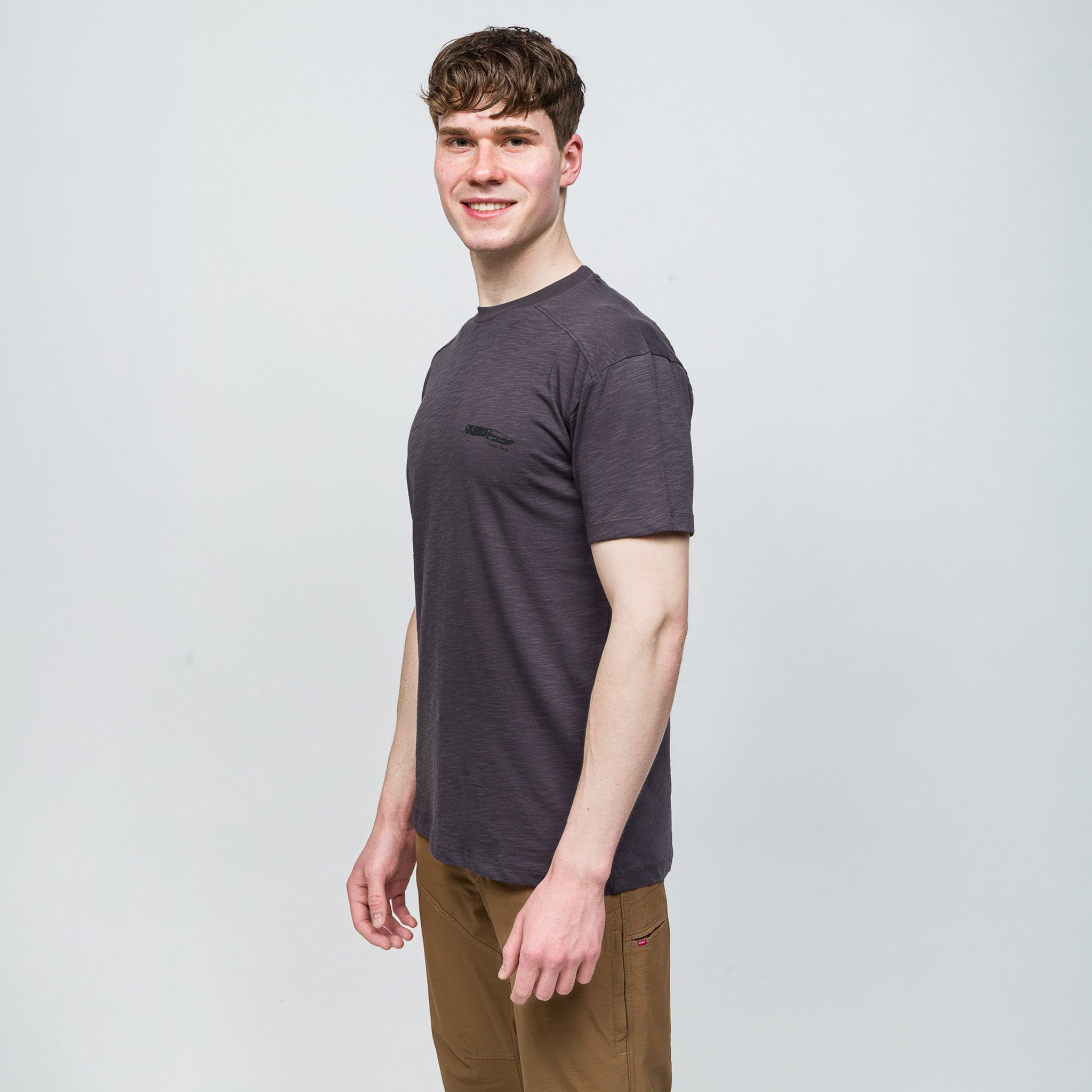 Bushcraft T-Shirt %100 Pamuk Printed | Antrasit