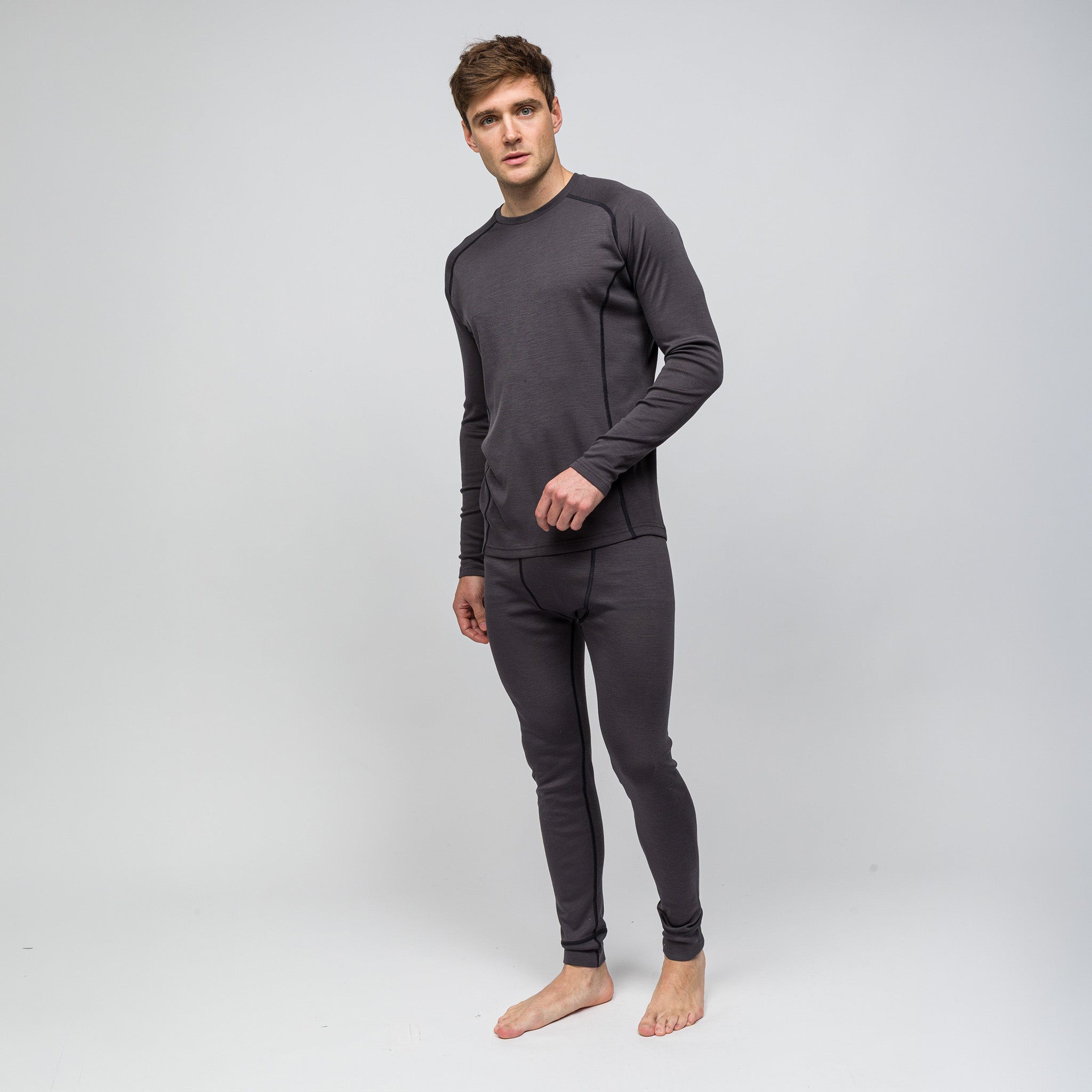 Thermawool %100 Merino Yünü Termal İçlik Üst 195 gr | Antrasit