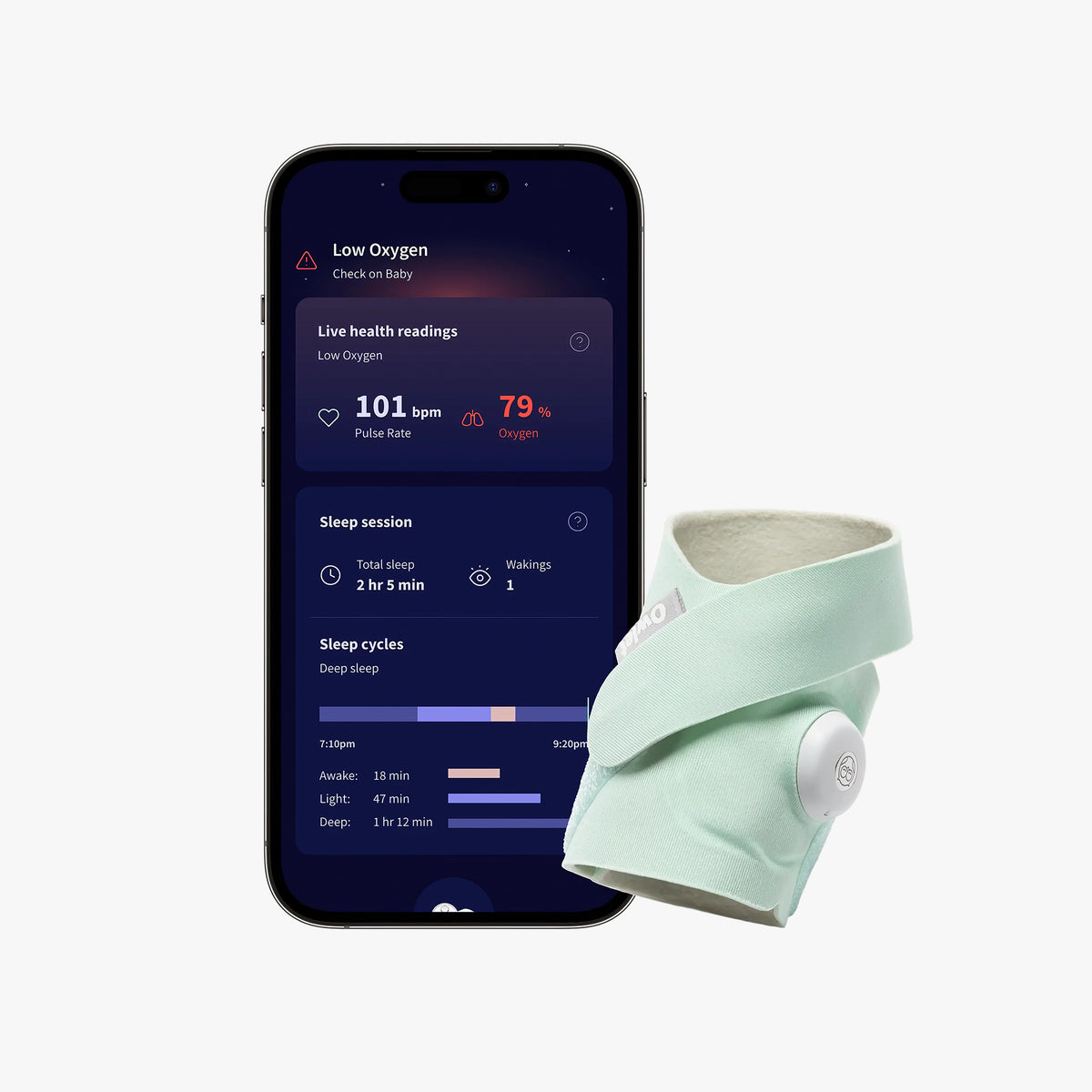 Owlet Dream Sock™ Akıllı Bebek Çorabı 0–18 Ay - Nane Yeşili