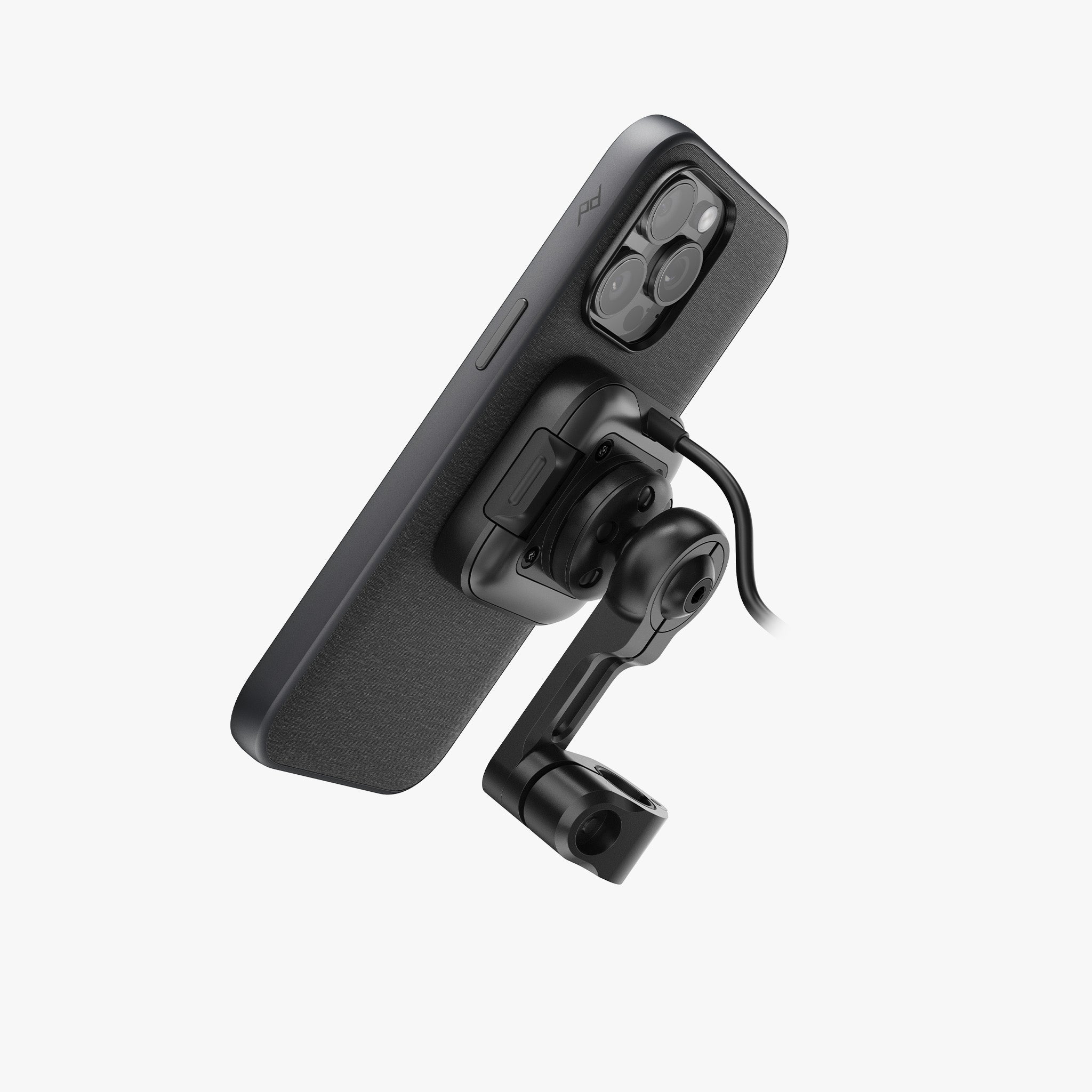 Motorcycle Mirror Mount - Charging (Locking, Qi2) | Telefon Tutucu