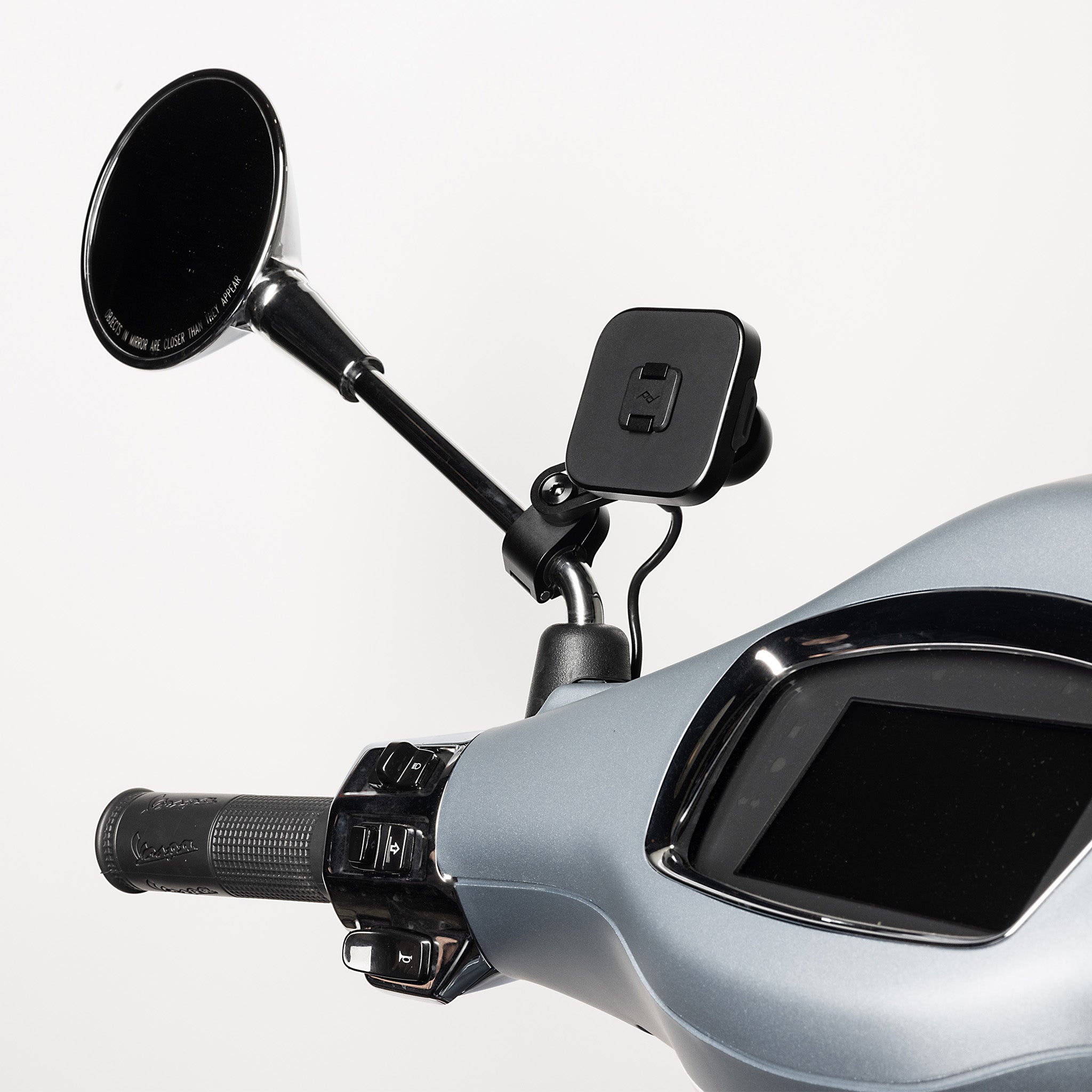 Motorcycle Mirror Mount - Charging (Locking, Qi2) | Telefon Tutucu