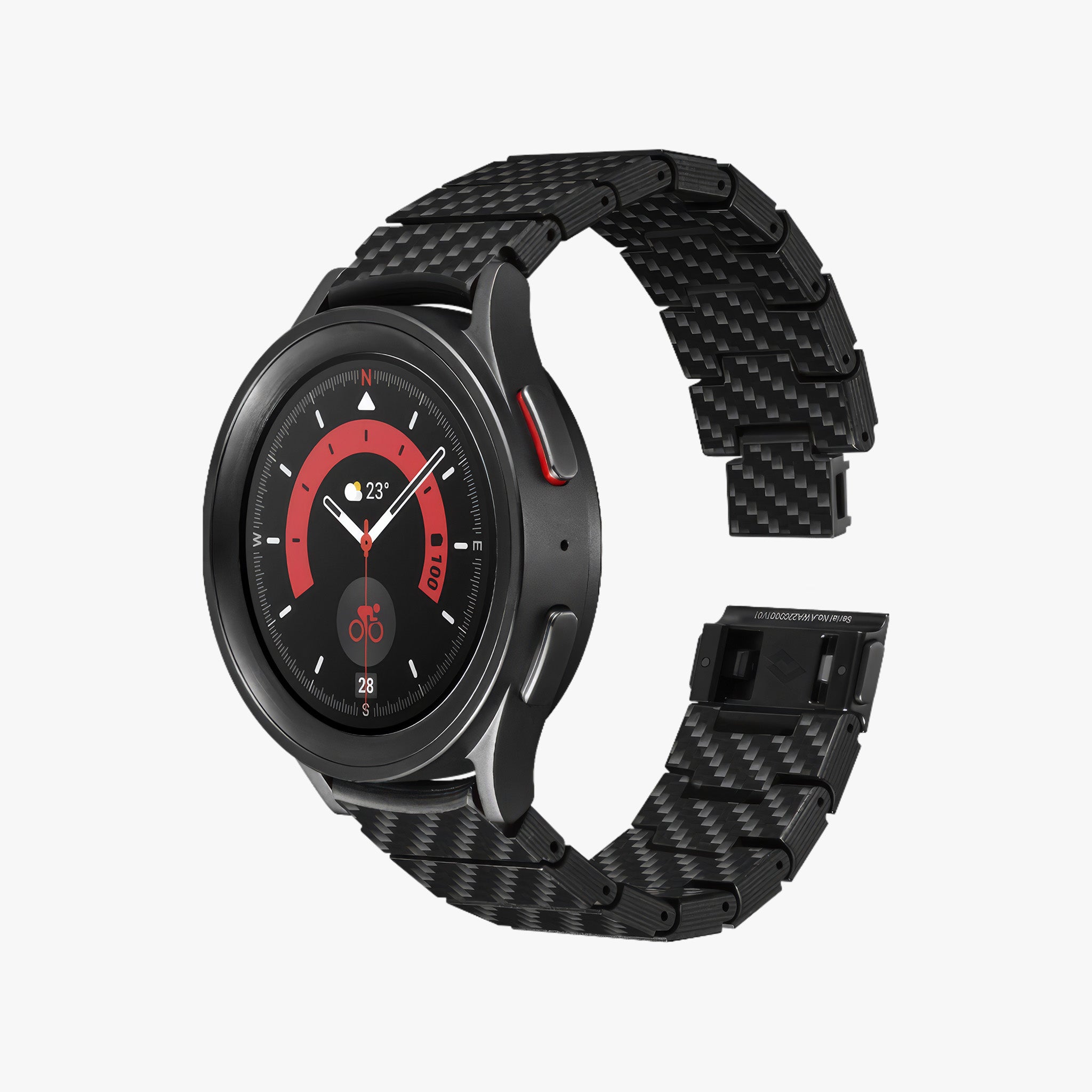 Galaxy Watch Ultra 47mm Carbon Fiber Watch Band | Modern Black/Grey (Twill)