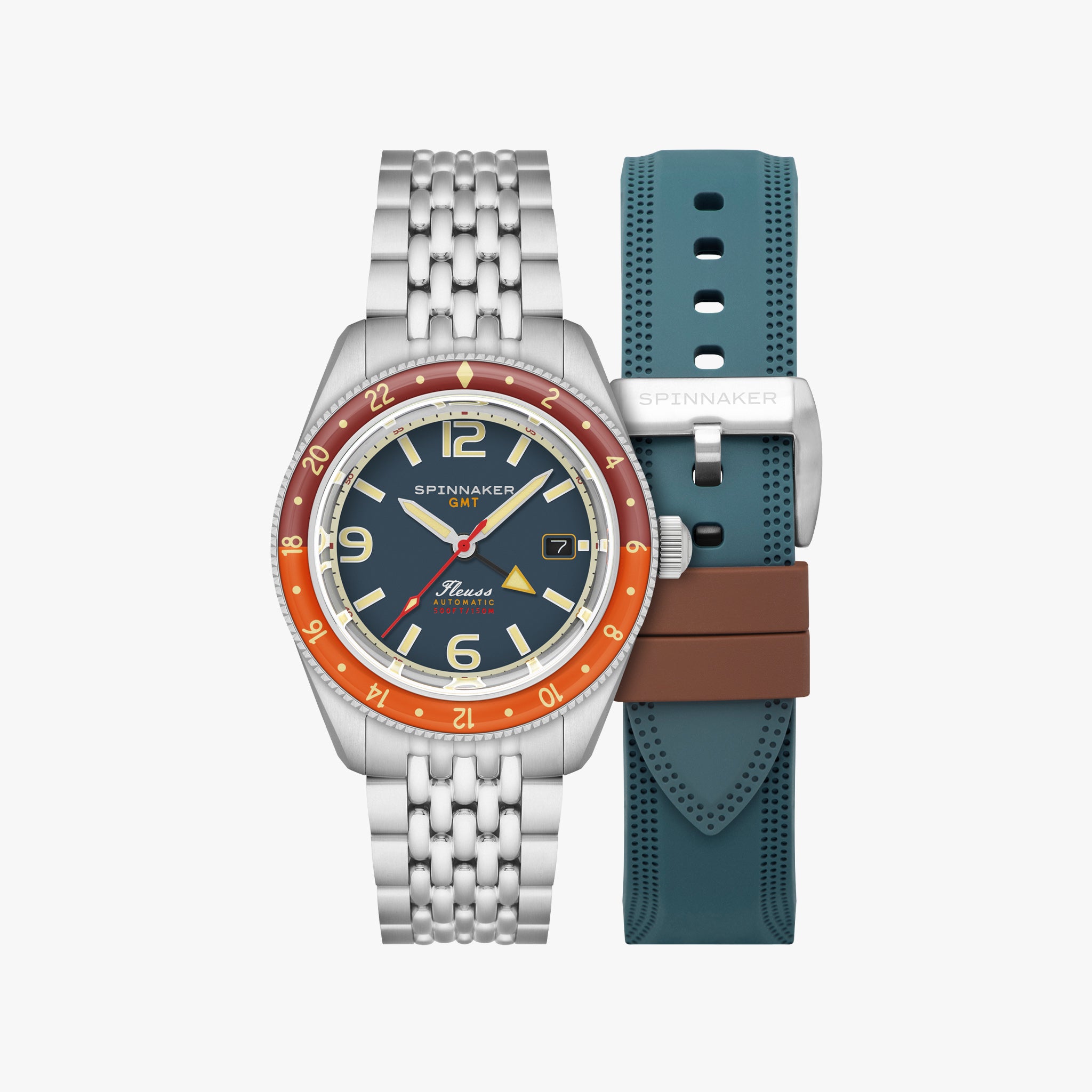 SPINNAKER Fleuss GMT Automatic 43 mm Burnt Orange – Seiko NH34 GMT