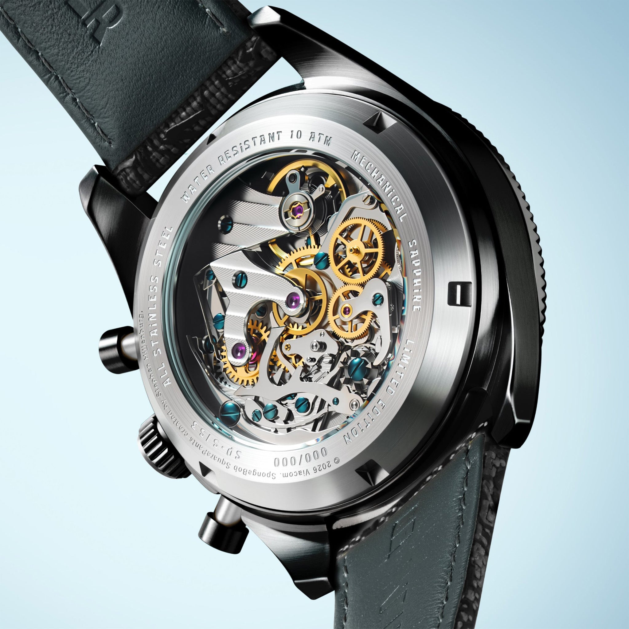 Fleuss Mechanical Chronograph SpongeBob SquarePants Eyedial Limited Edition | 43 mm | Googly Black