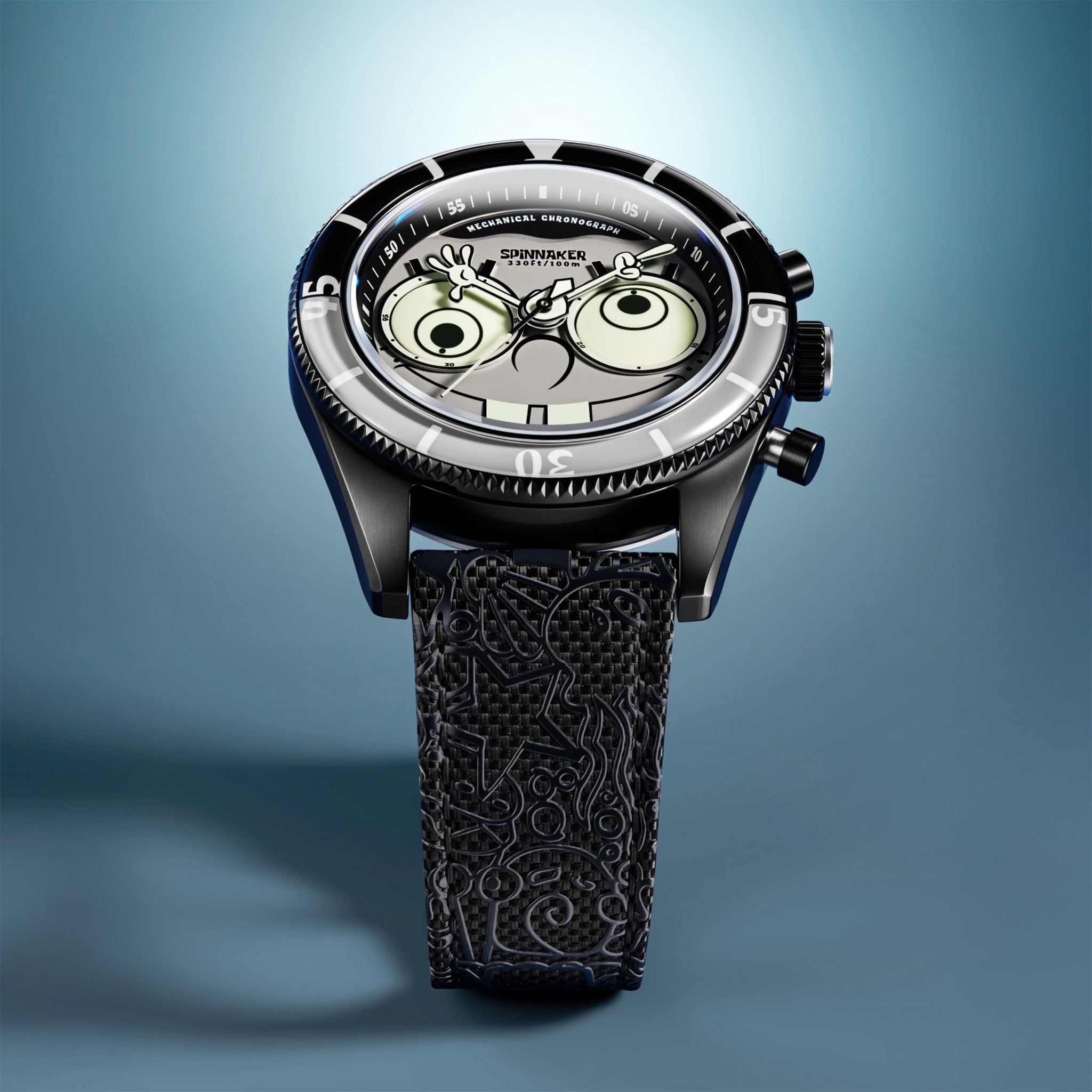 Fleuss Mechanical Chronograph SpongeBob SquarePants Eyedial Limited Edition | 43 mm | Googly Black