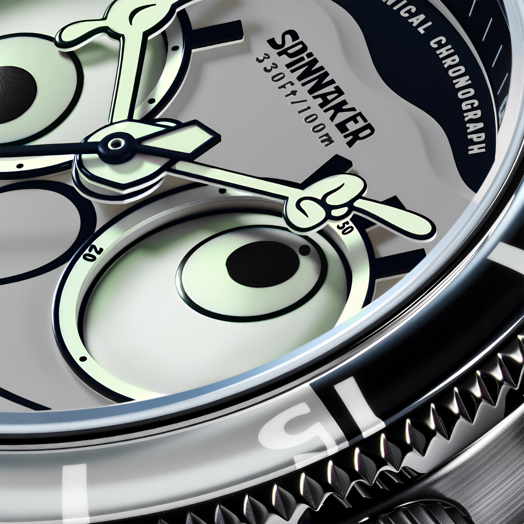 Fleuss Mechanical Chronograph SpongeBob SquarePants Eyedial Limited Edition | 43 mm | Googly Black