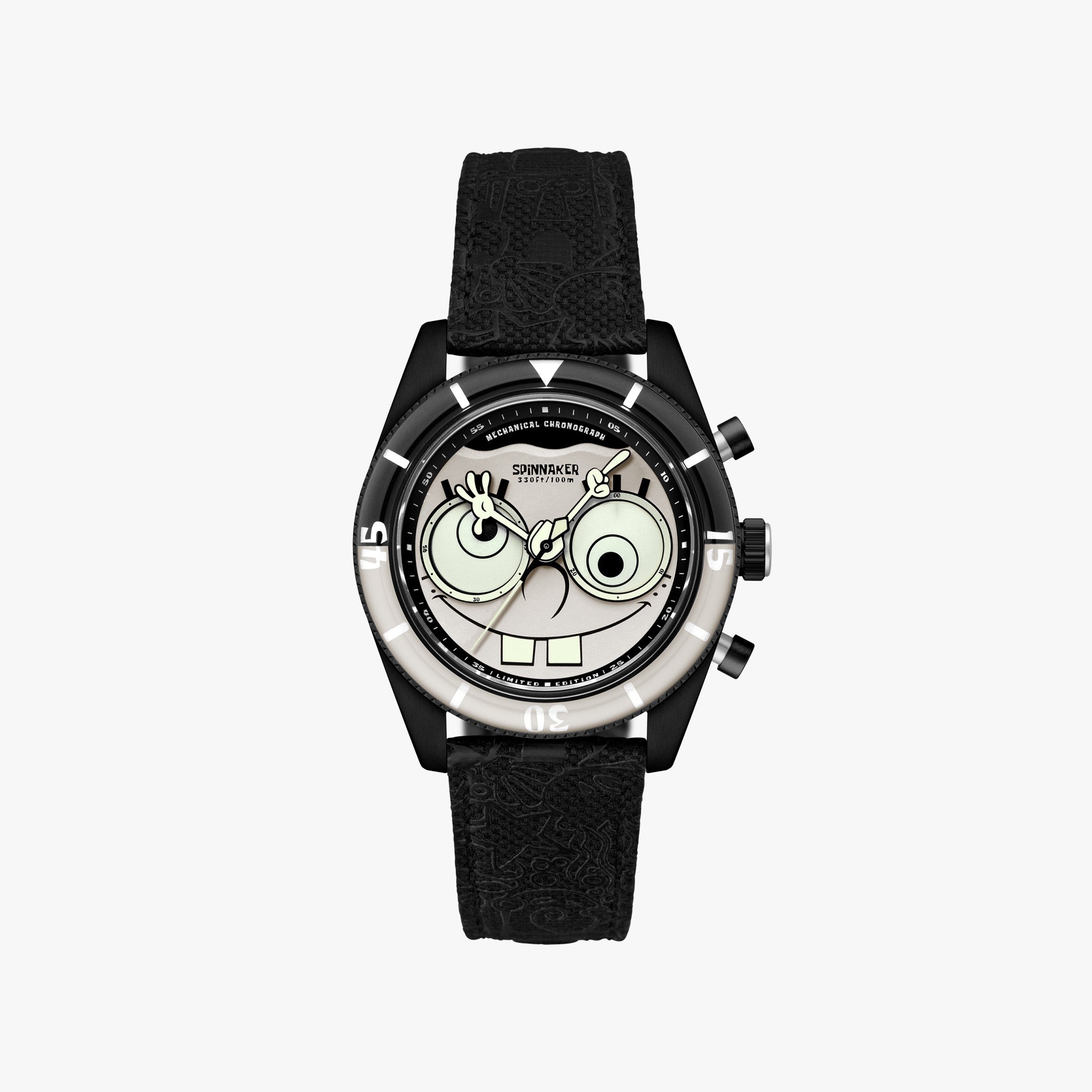 Fleuss Mechanical Chronograph SpongeBob SquarePants Eyedial Limited Edition | 43 mm | Googly Black