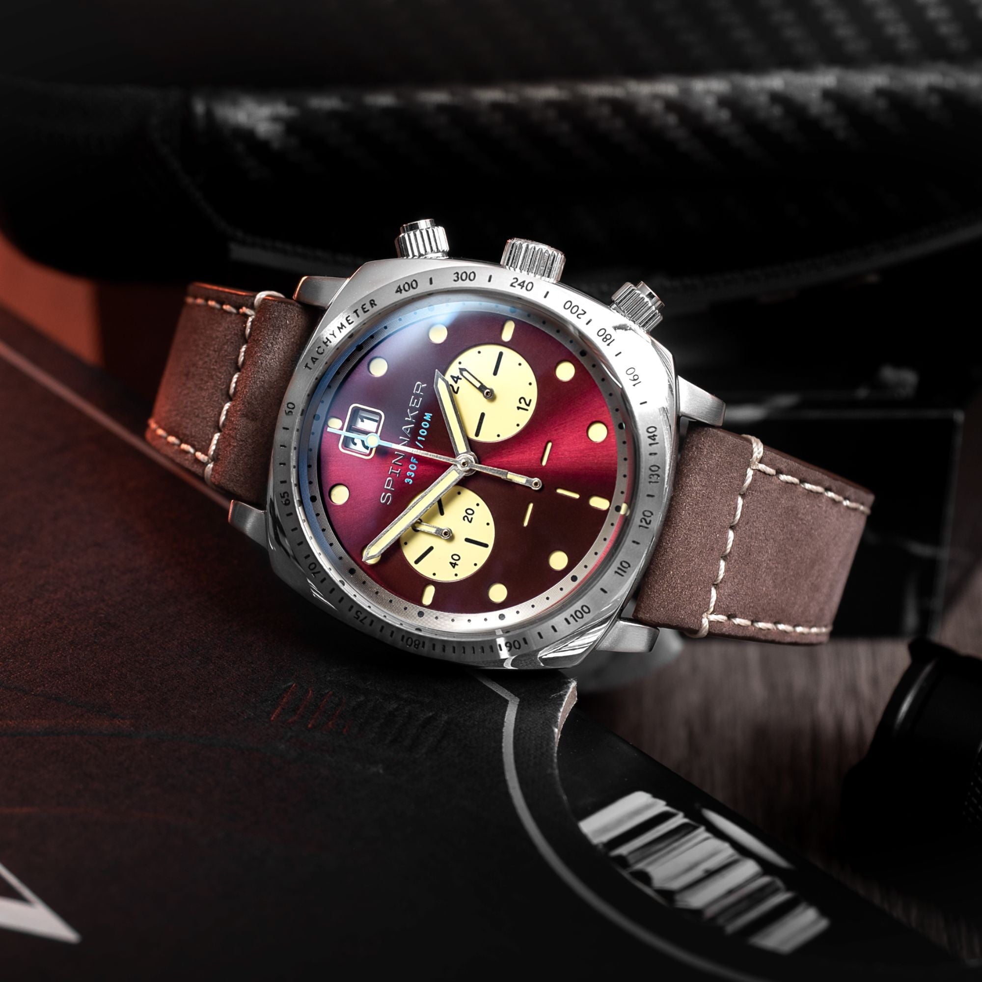 Hull Chronograph | 42mm | Burnt Maroon