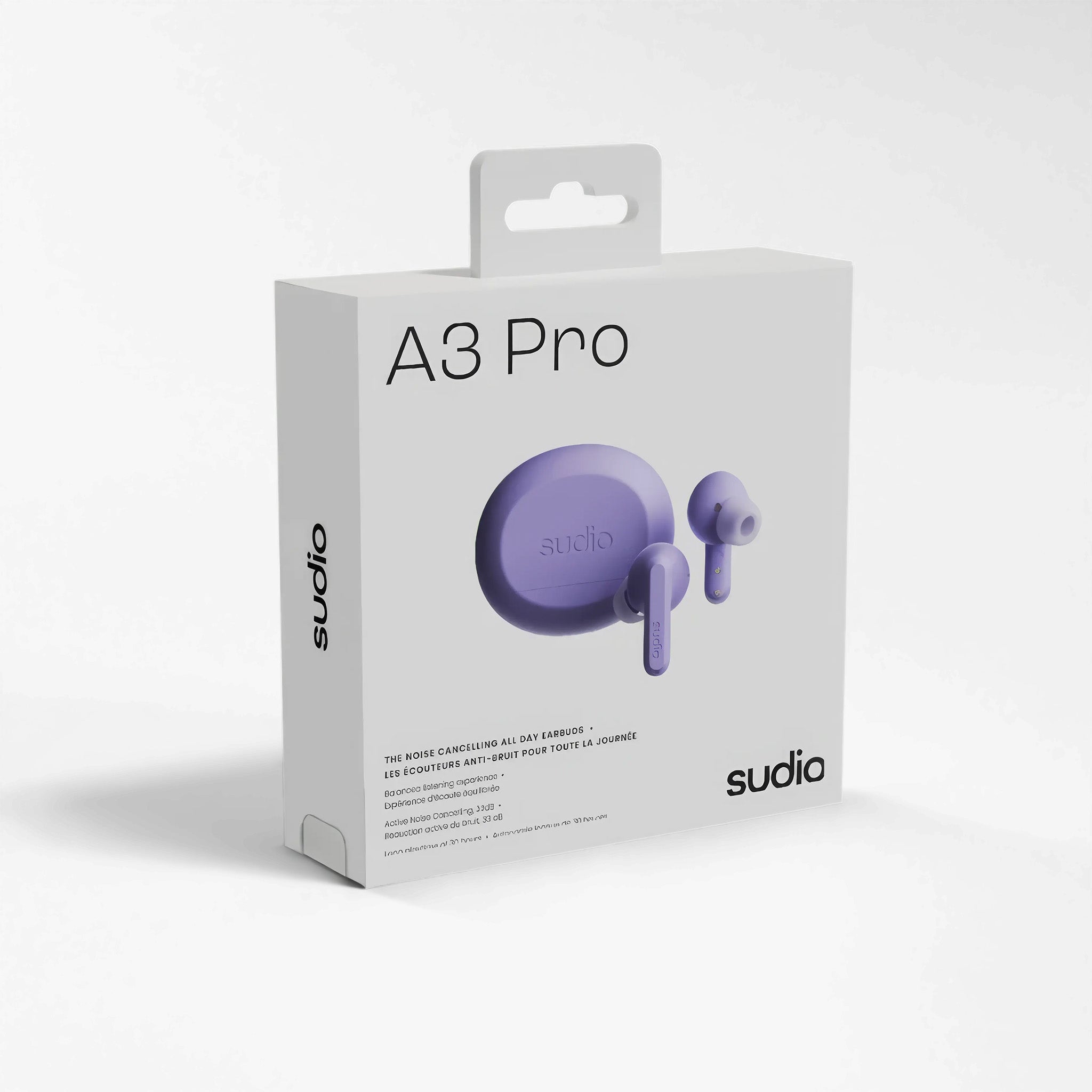 Sudio A3 Pro ANC True Wireless Kulak İçi Kulaklık Soft Purple aktif gürültü önleyici kulaklık