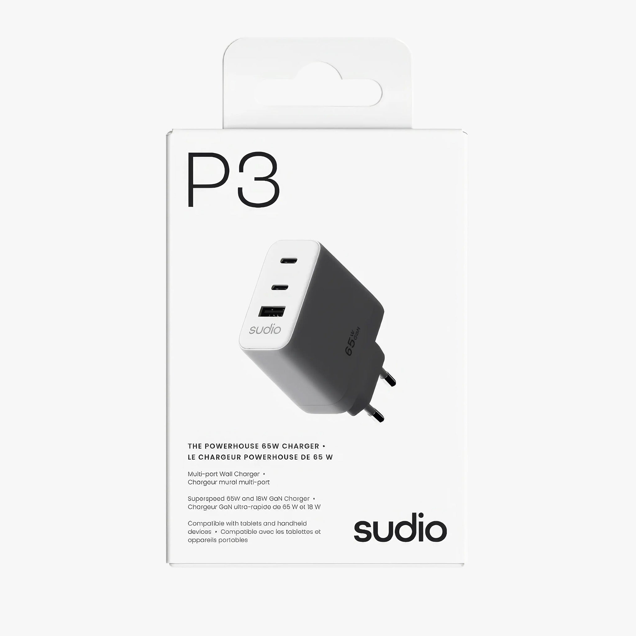 P3 GaN USB-C Hızlı Şarj Adaptörü 65W | White