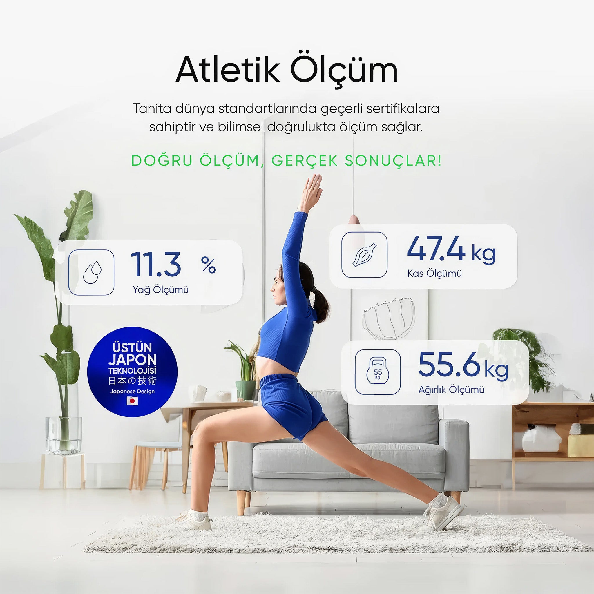 RD 953 Akıllı Dijital Tartı | Vücut Analizi | Beyaz