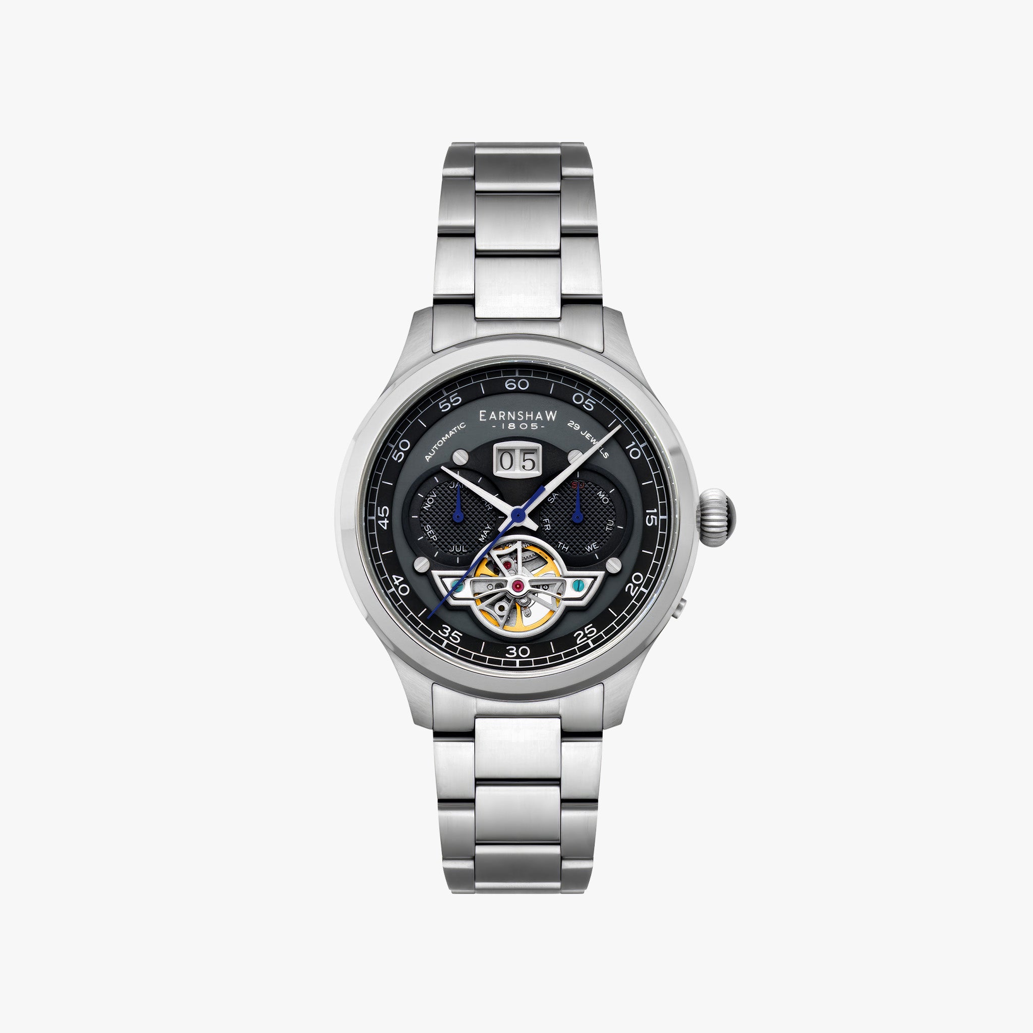Baron Grand Date Calendar Open Heart Automatic | Deep Midnight