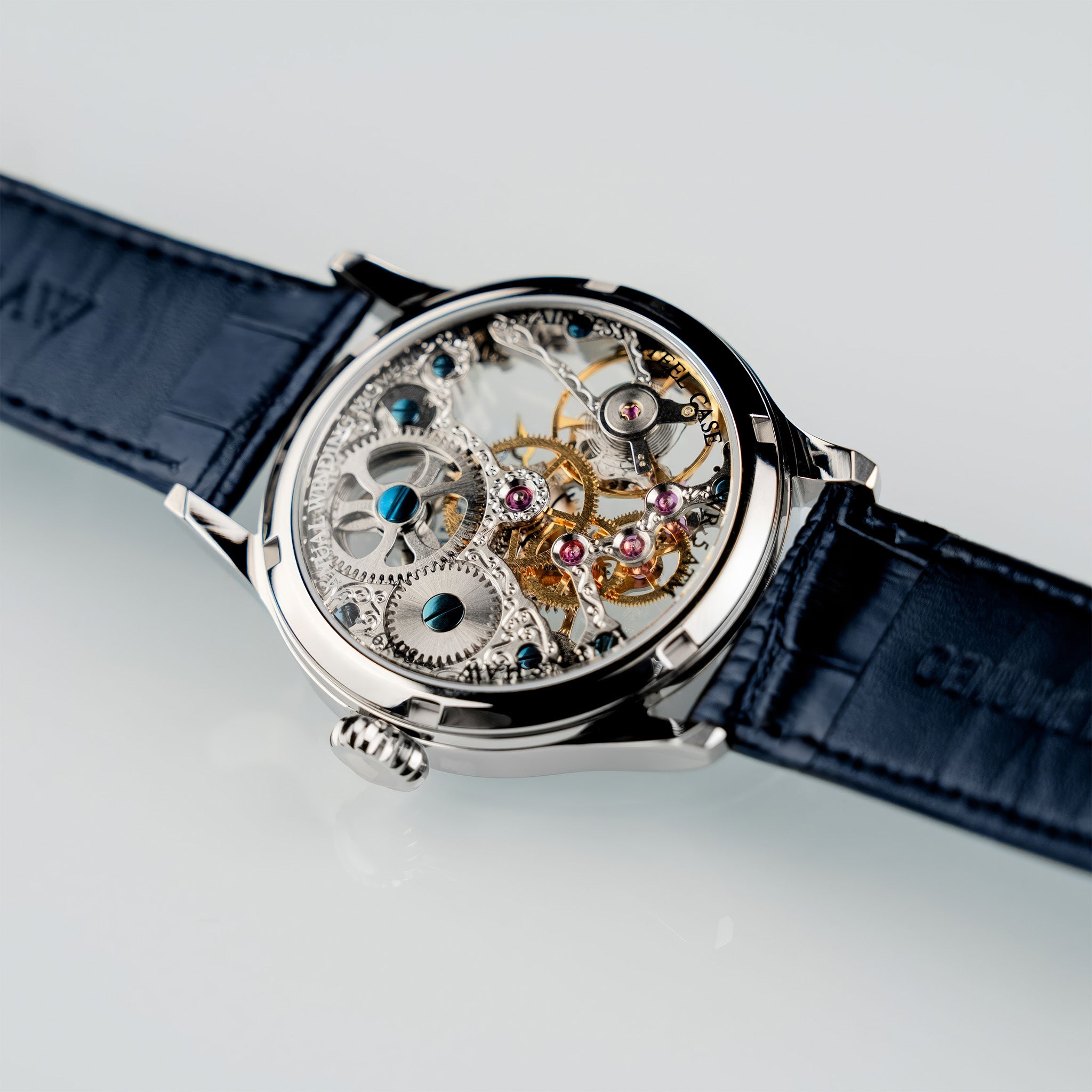 Bauer Mechanical Skeleton | 42 mm | Clear Blue