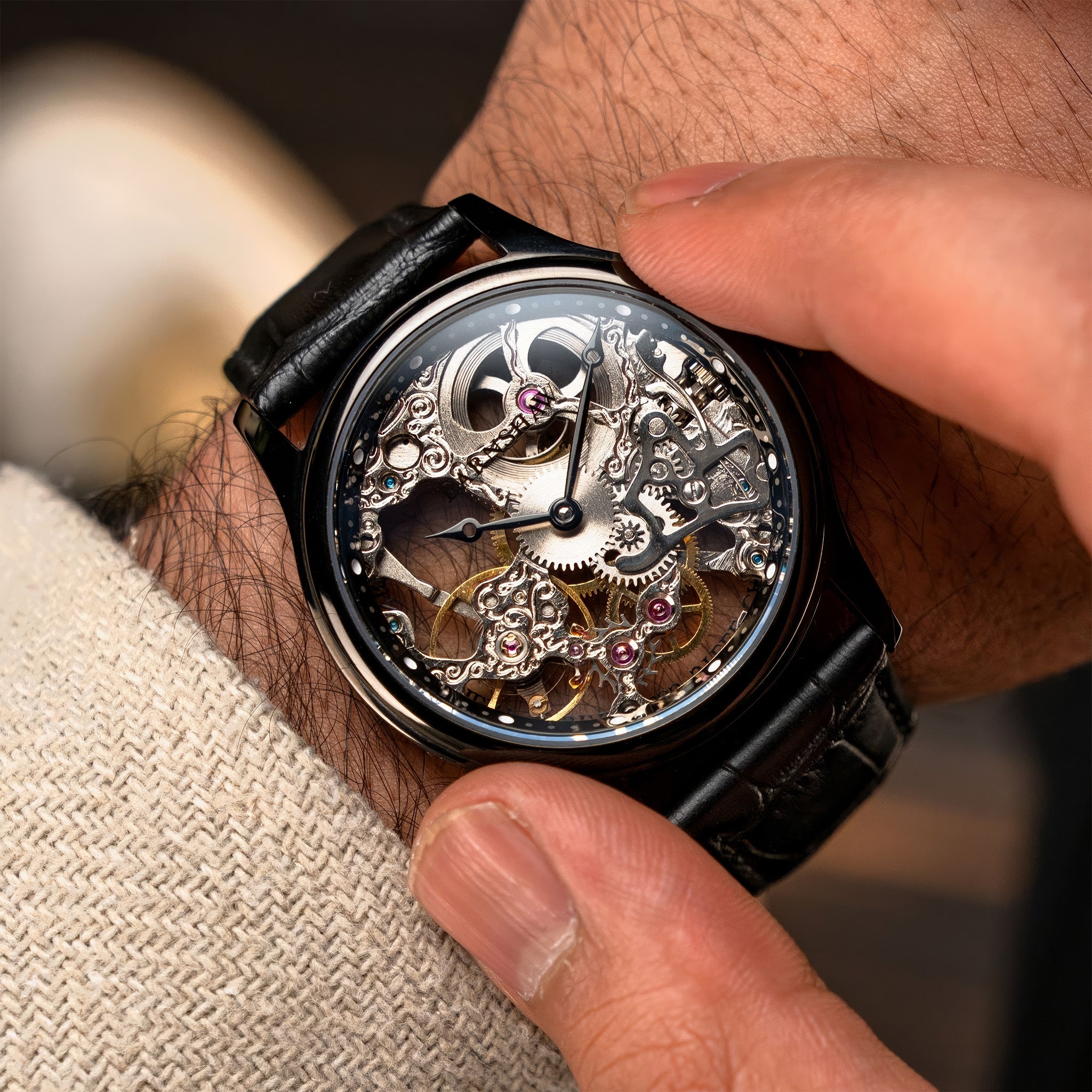 Bauer Mechanical Skeleton | 42 mm | Coal Black