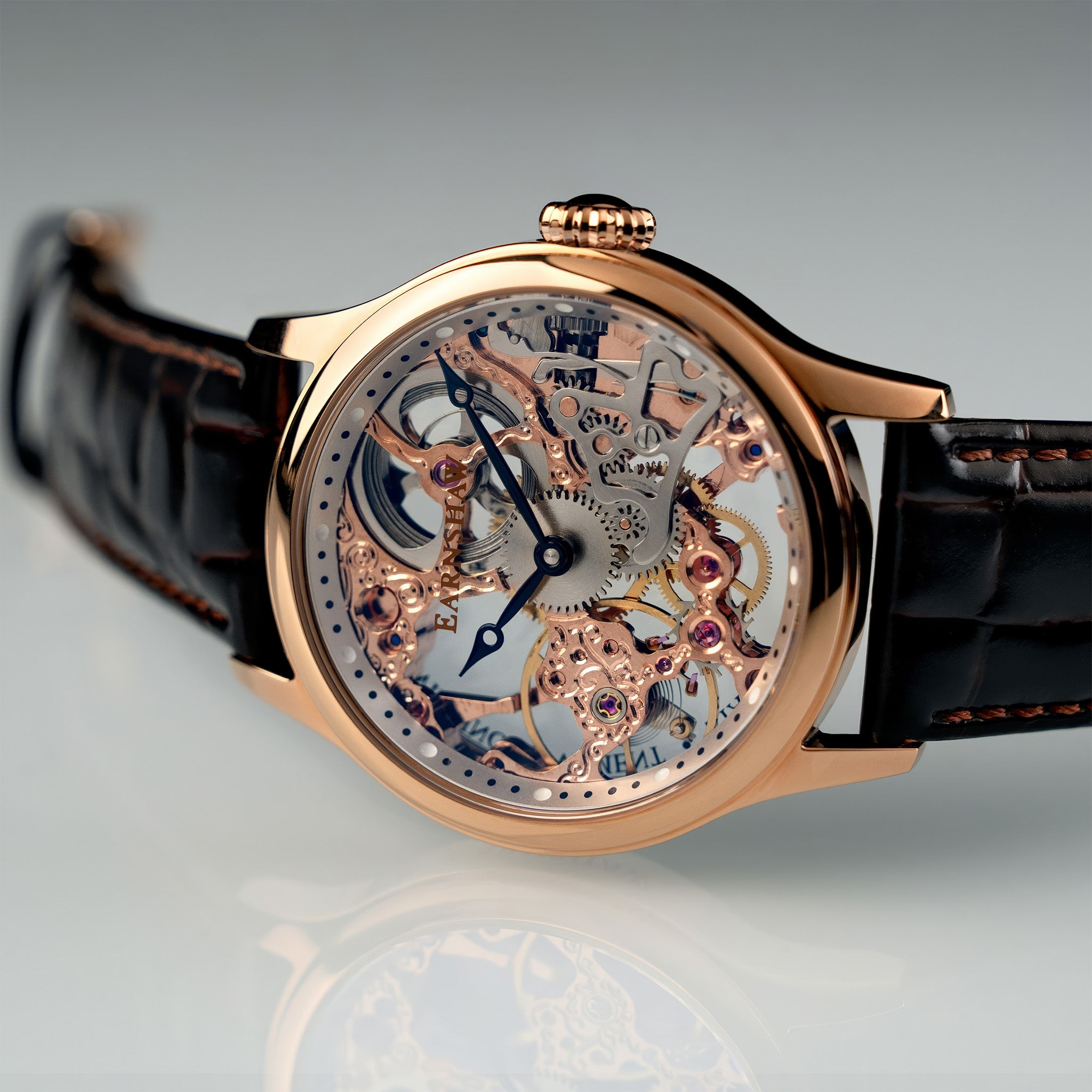Bauer Mechanical Skeleton | 42 mm | Pink Gold